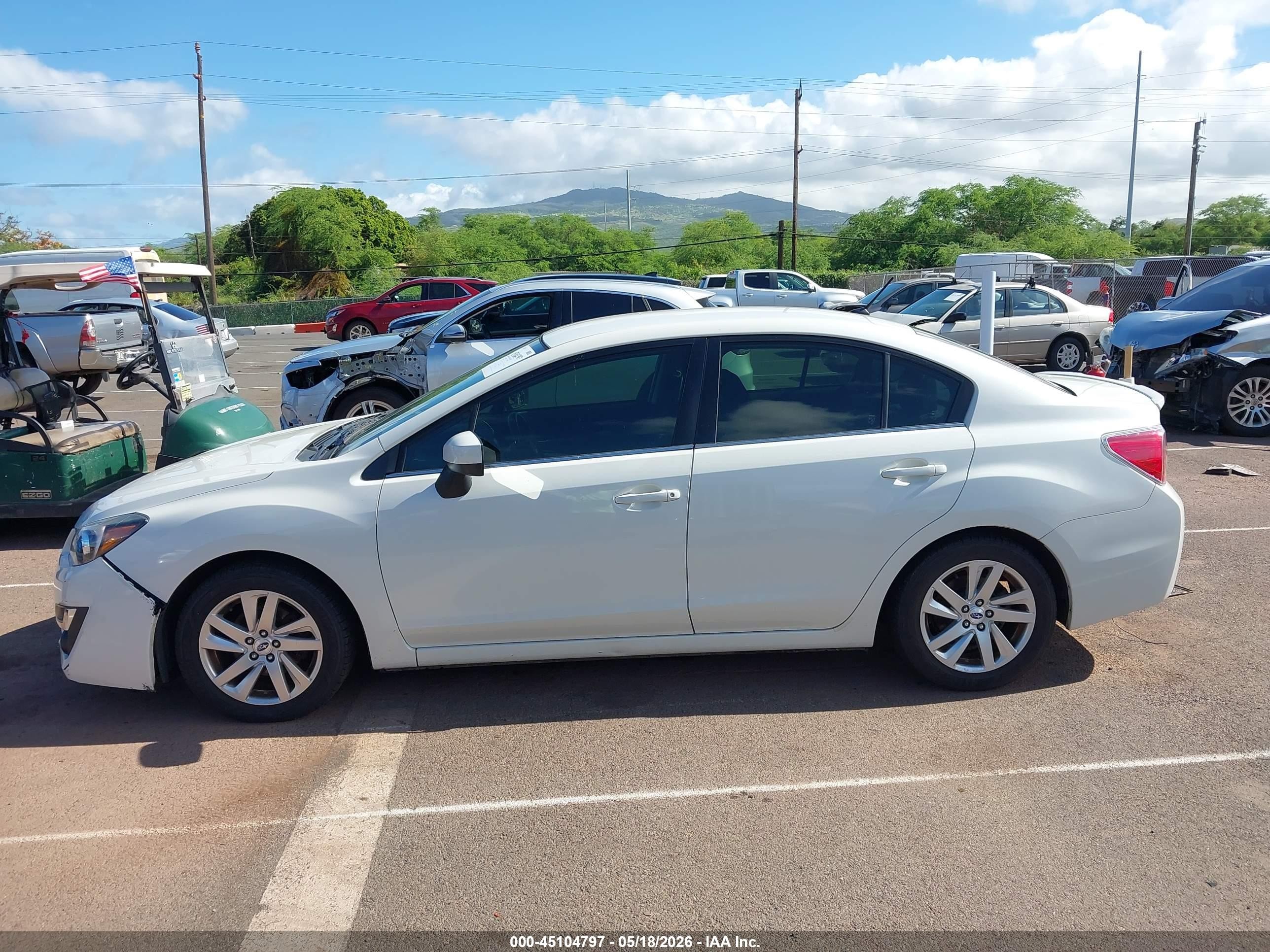 2015 Subaru Impreza 2.0i Premium White vin: JF1GJAC62FH009400