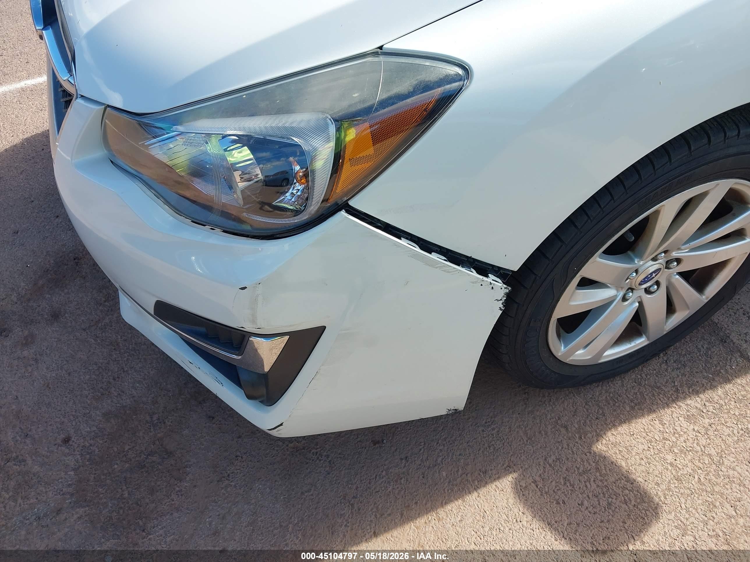 2015 Subaru Impreza 2.0i Premium White vin: JF1GJAC62FH009400
