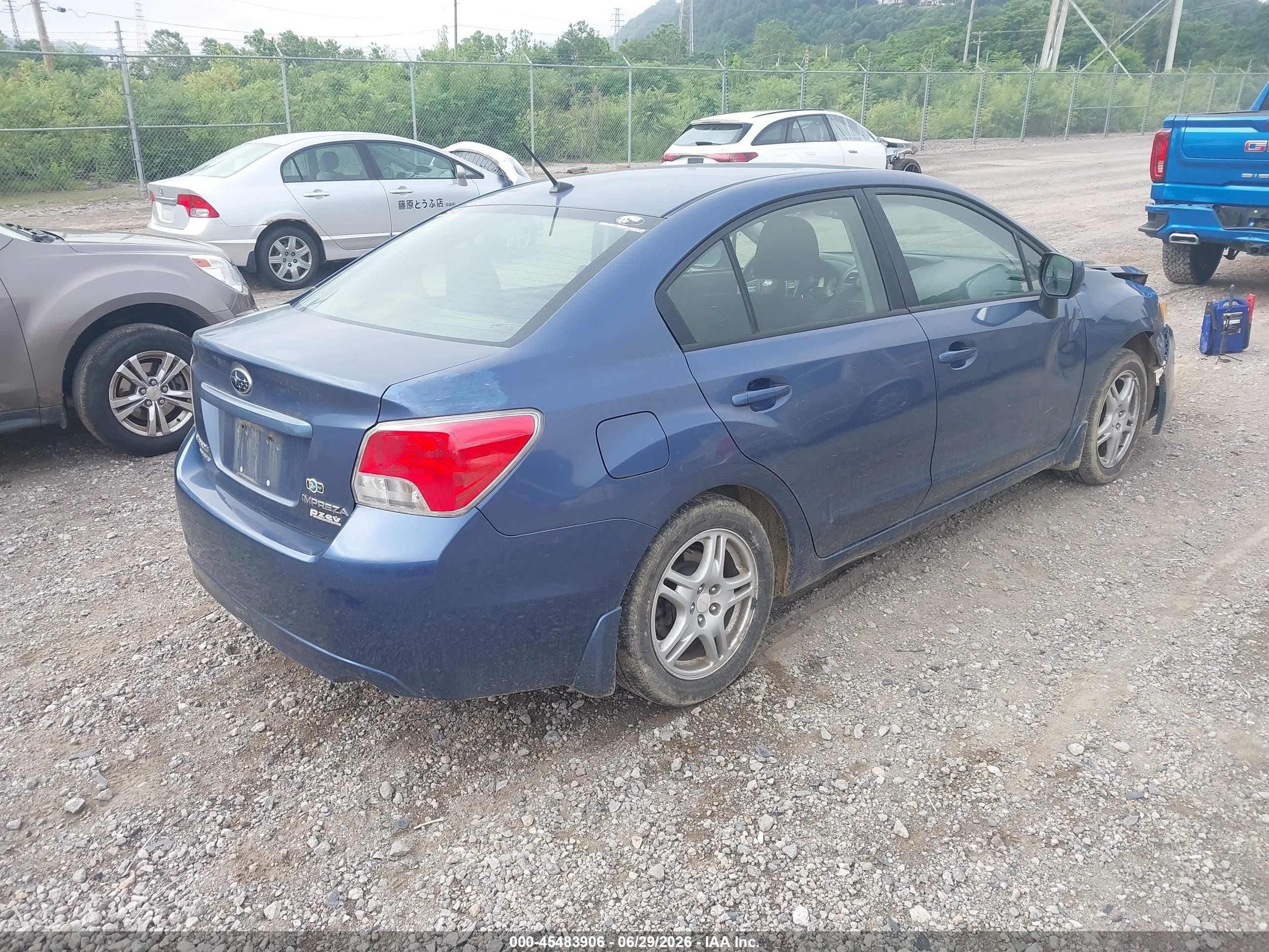 2012 Subaru Impreza 2.0i Premium Blue vin: JF1GJAC64CG006743