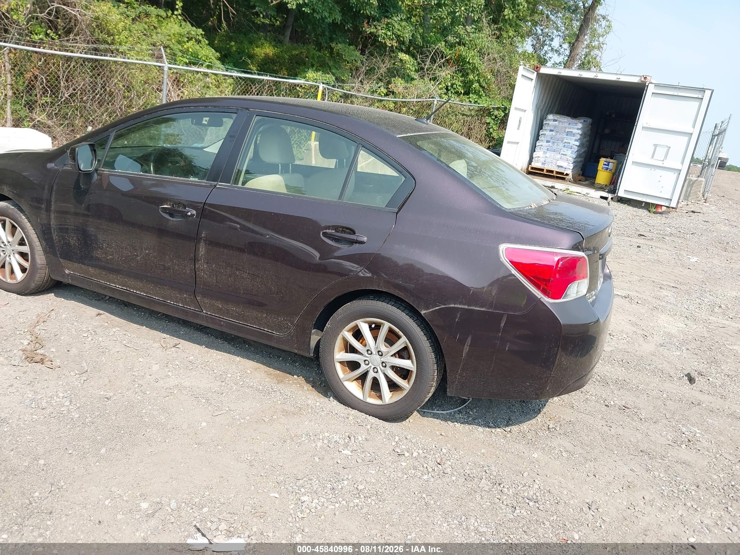 2013 Subaru Impreza 2.0i Premium Maroon vin: JF1GJAC64DH018077