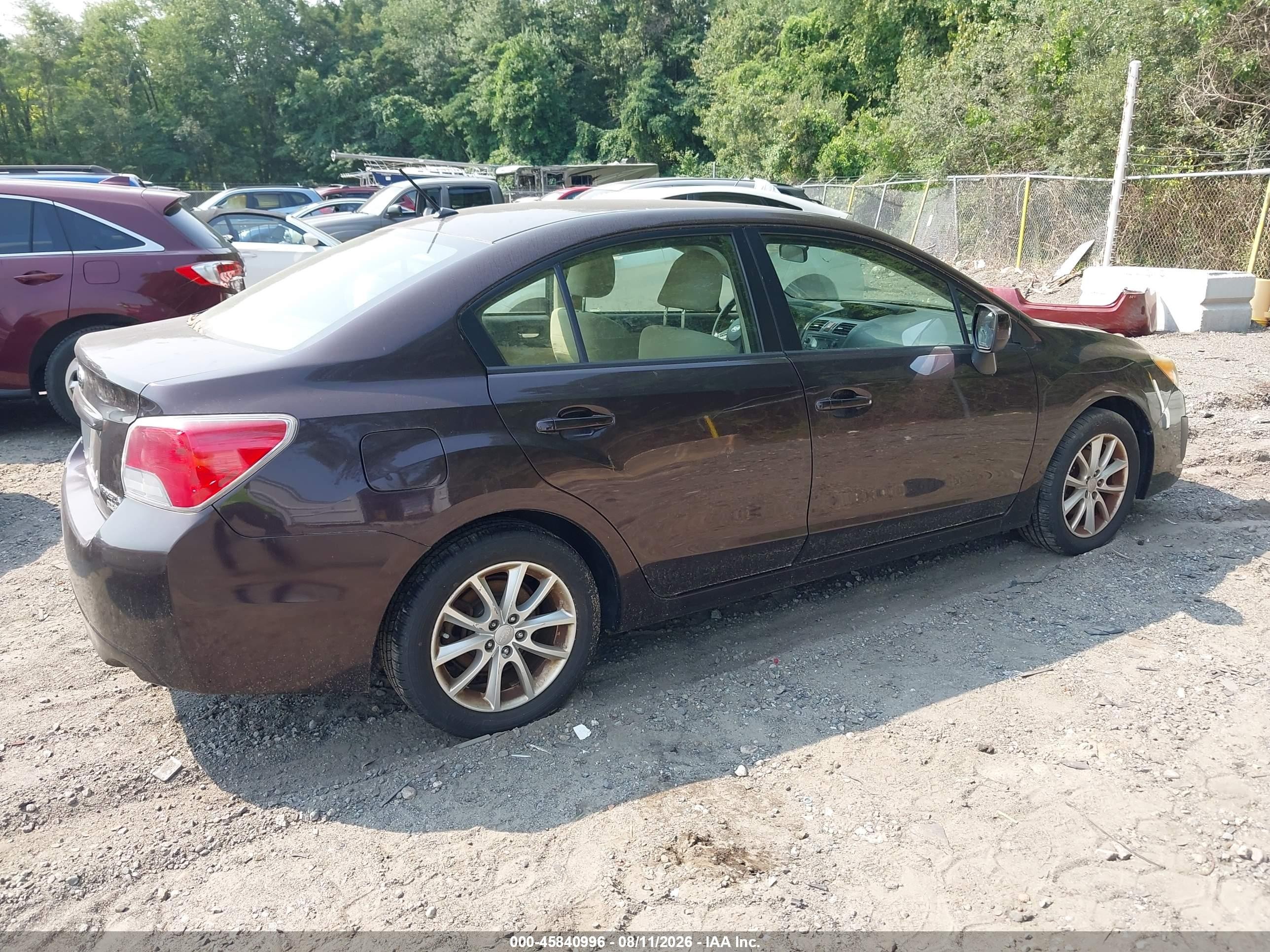 2013 Subaru Impreza 2.0i Premium Maroon vin: JF1GJAC64DH018077