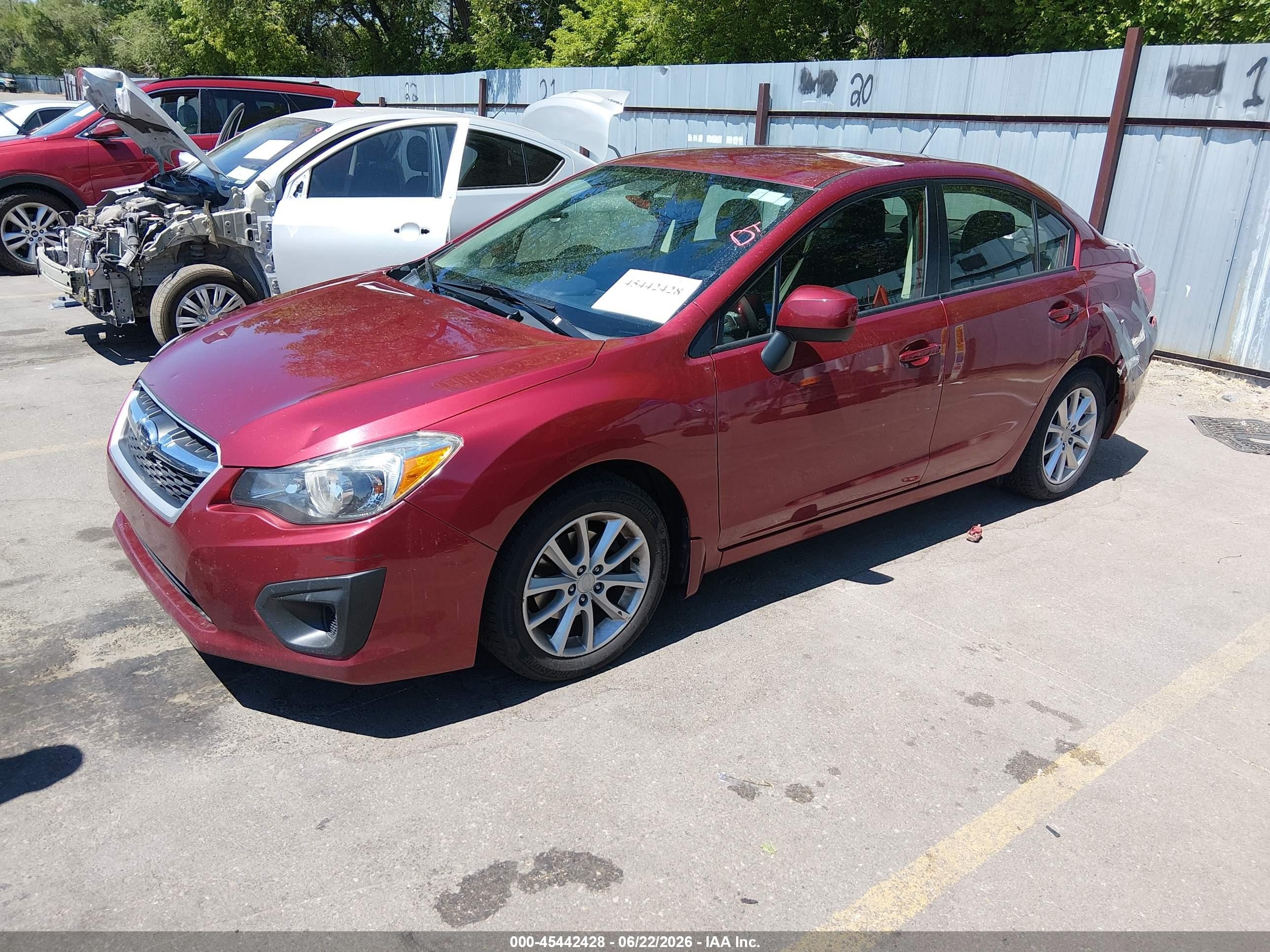 2014 Subaru Impreza 2.0i Premium Burgundy vin: JF1GJAC64EH012264