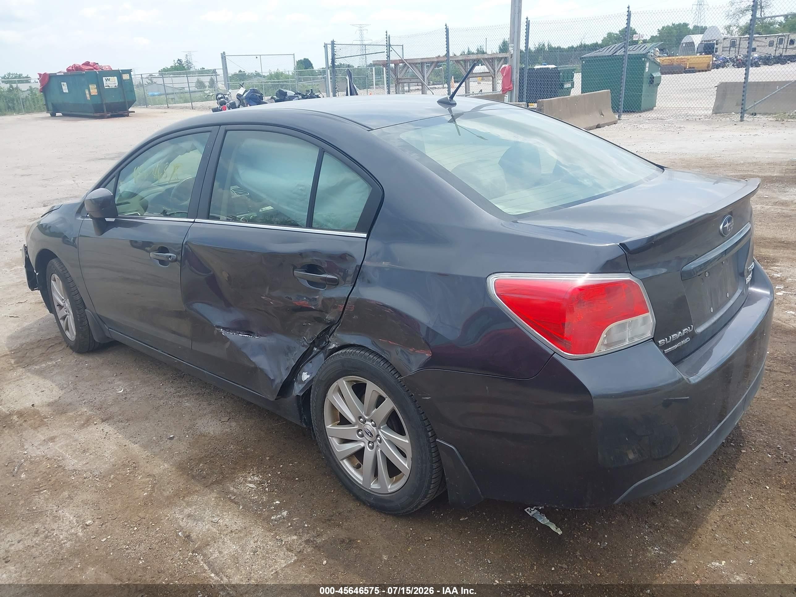 2015 Subaru Impreza 2.0i Premium Gray vin: JF1GJAC64FH009818