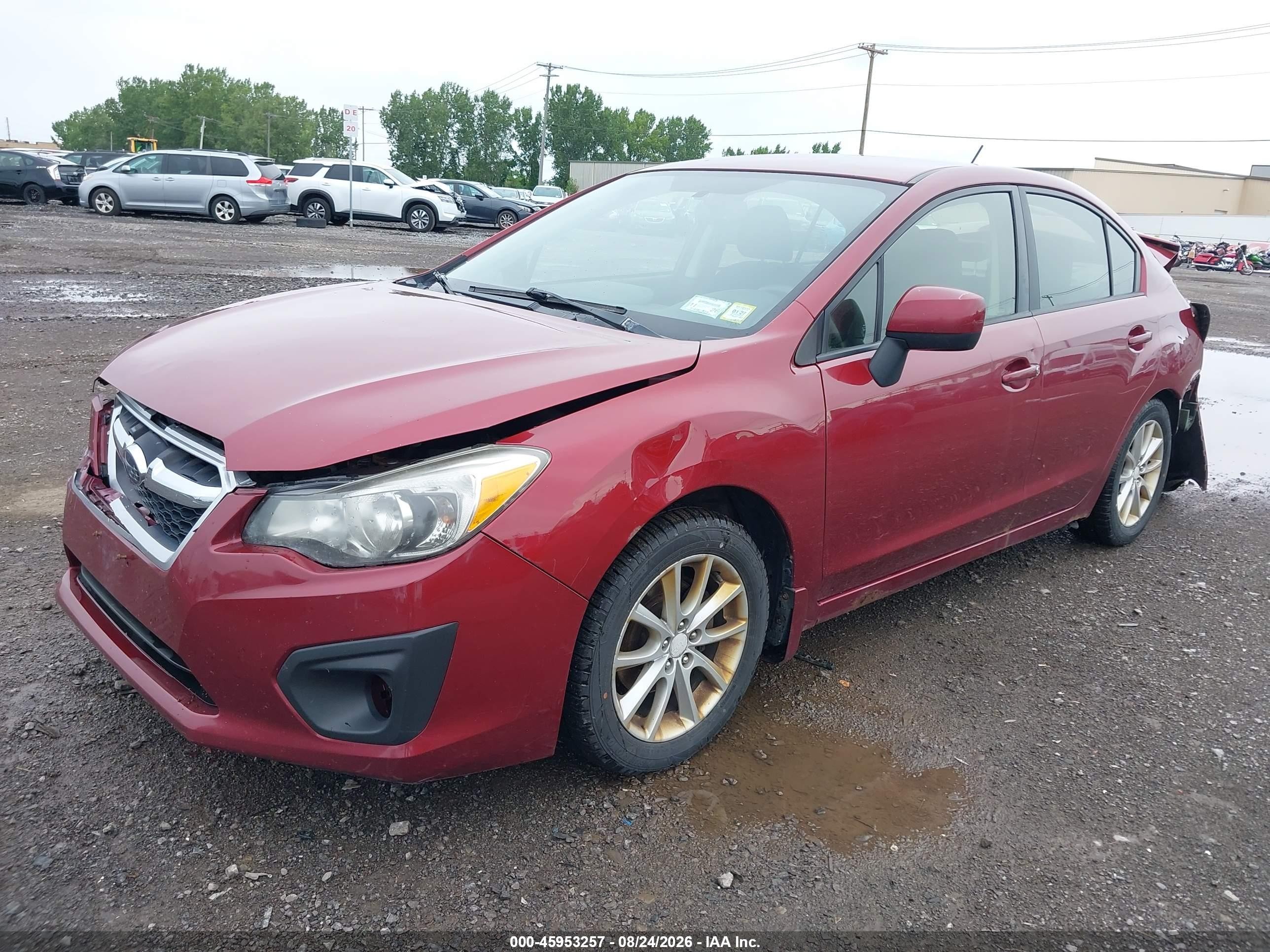 2013 Subaru Impreza 2.0i Premium Red vin: JF1GJAC65DG034522