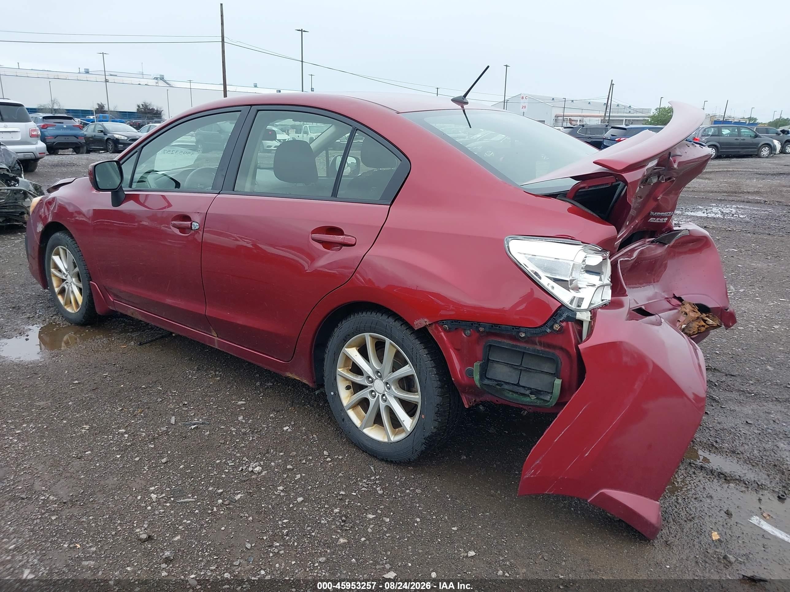 2013 Subaru Impreza 2.0i Premium Red vin: JF1GJAC65DG034522