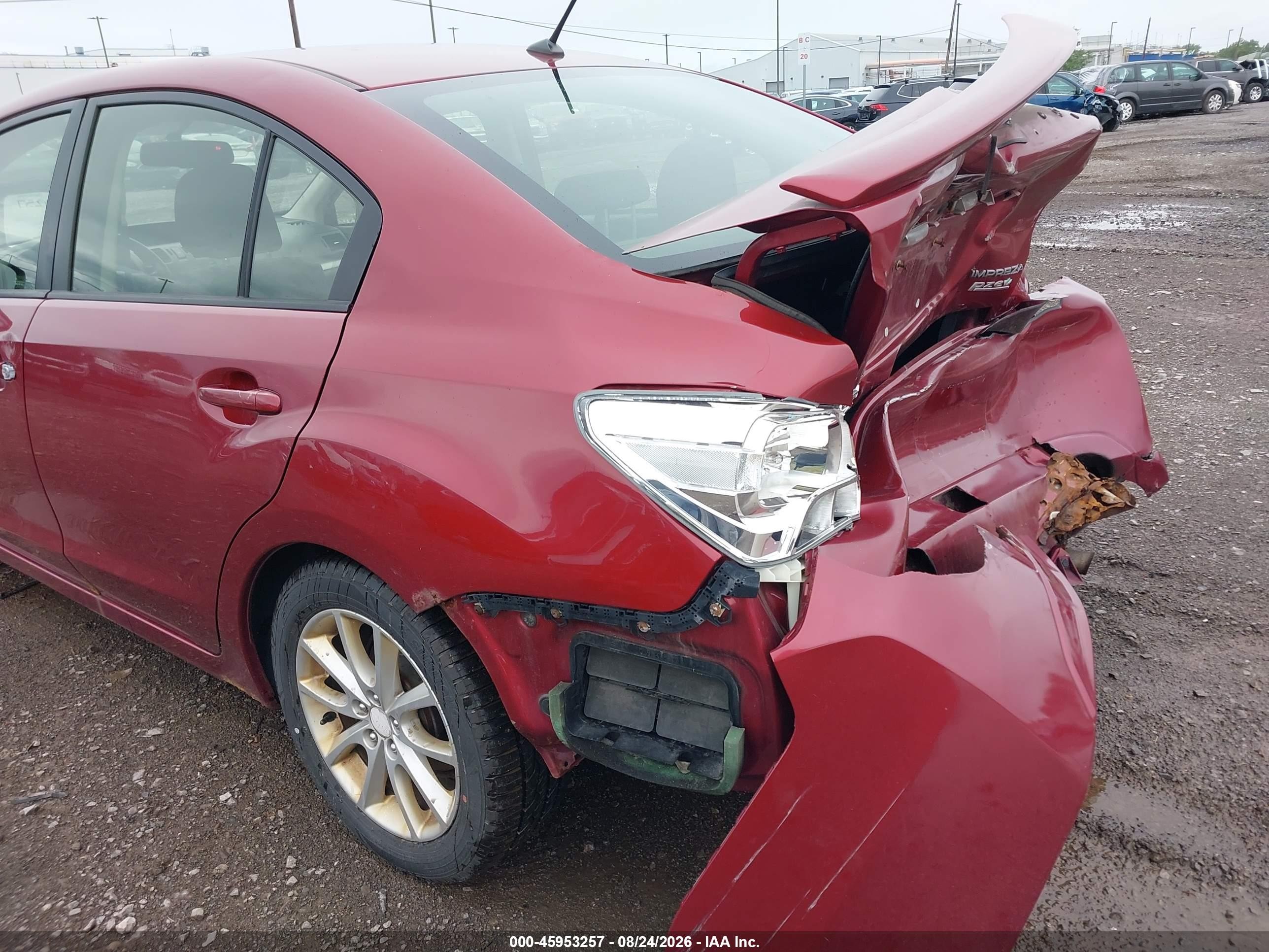 2013 Subaru Impreza 2.0i Premium Red vin: JF1GJAC65DG034522