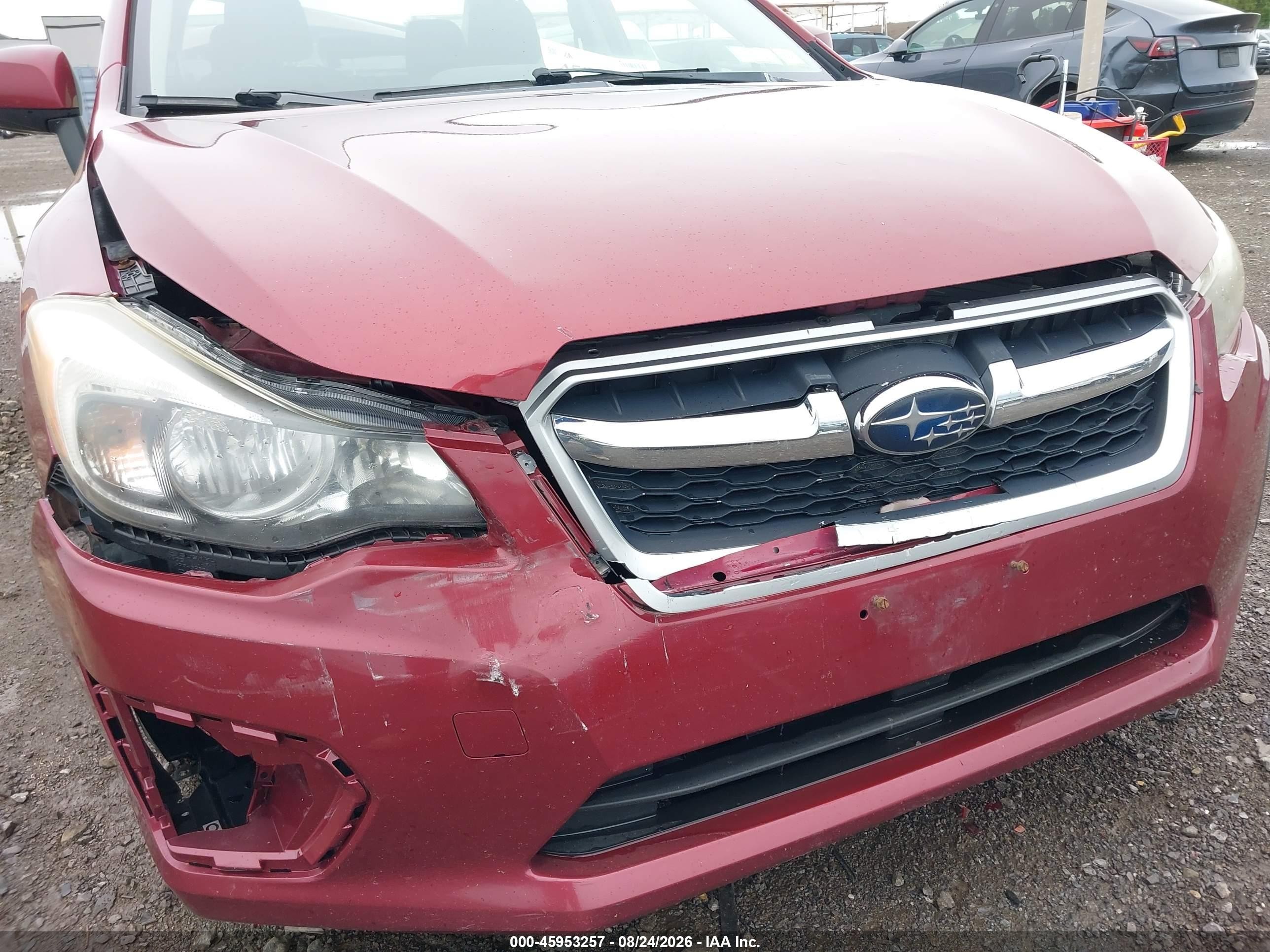2013 Subaru Impreza 2.0i Premium Red vin: JF1GJAC65DG034522