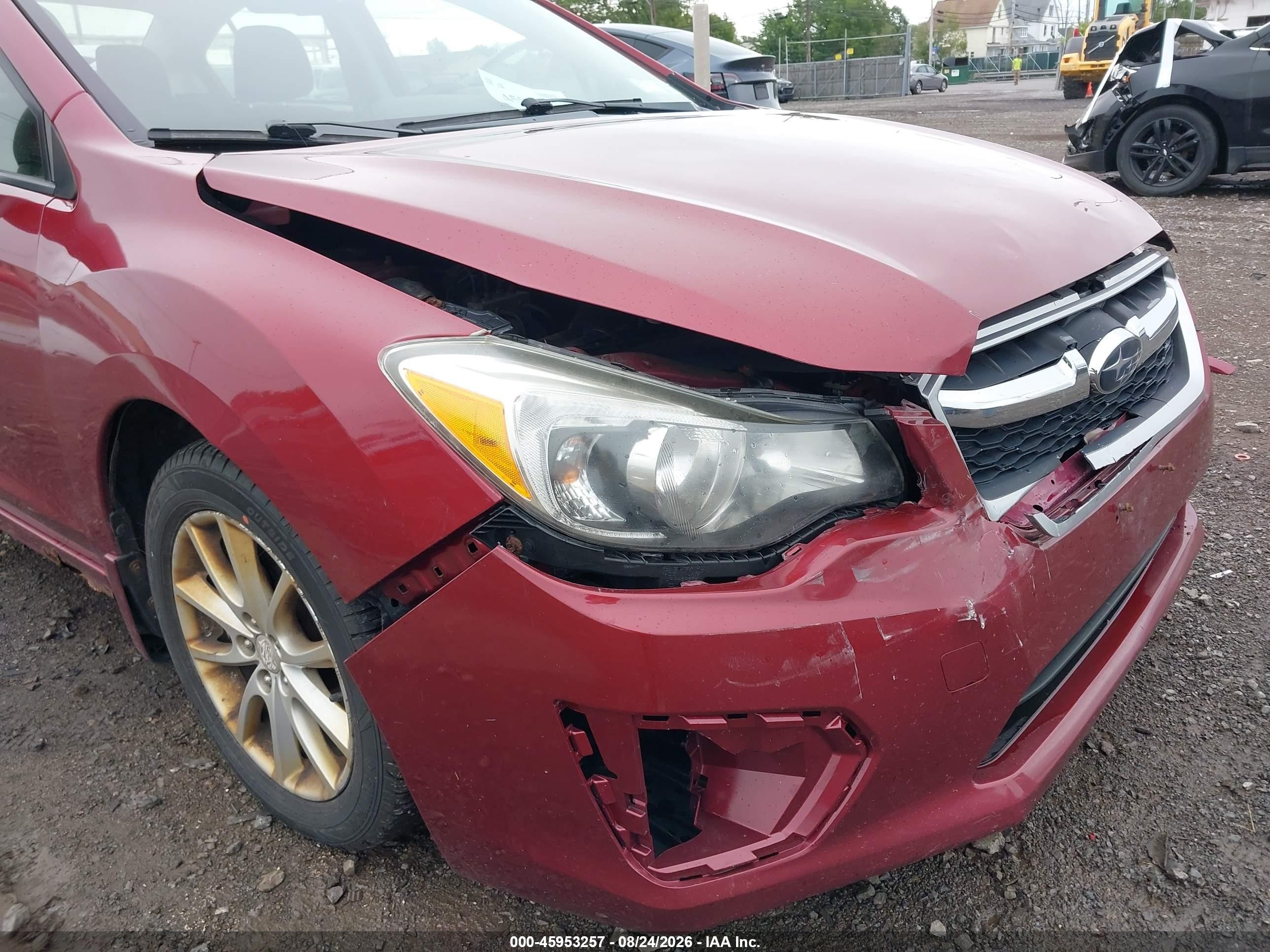 2013 Subaru Impreza 2.0i Premium Red vin: JF1GJAC65DG034522