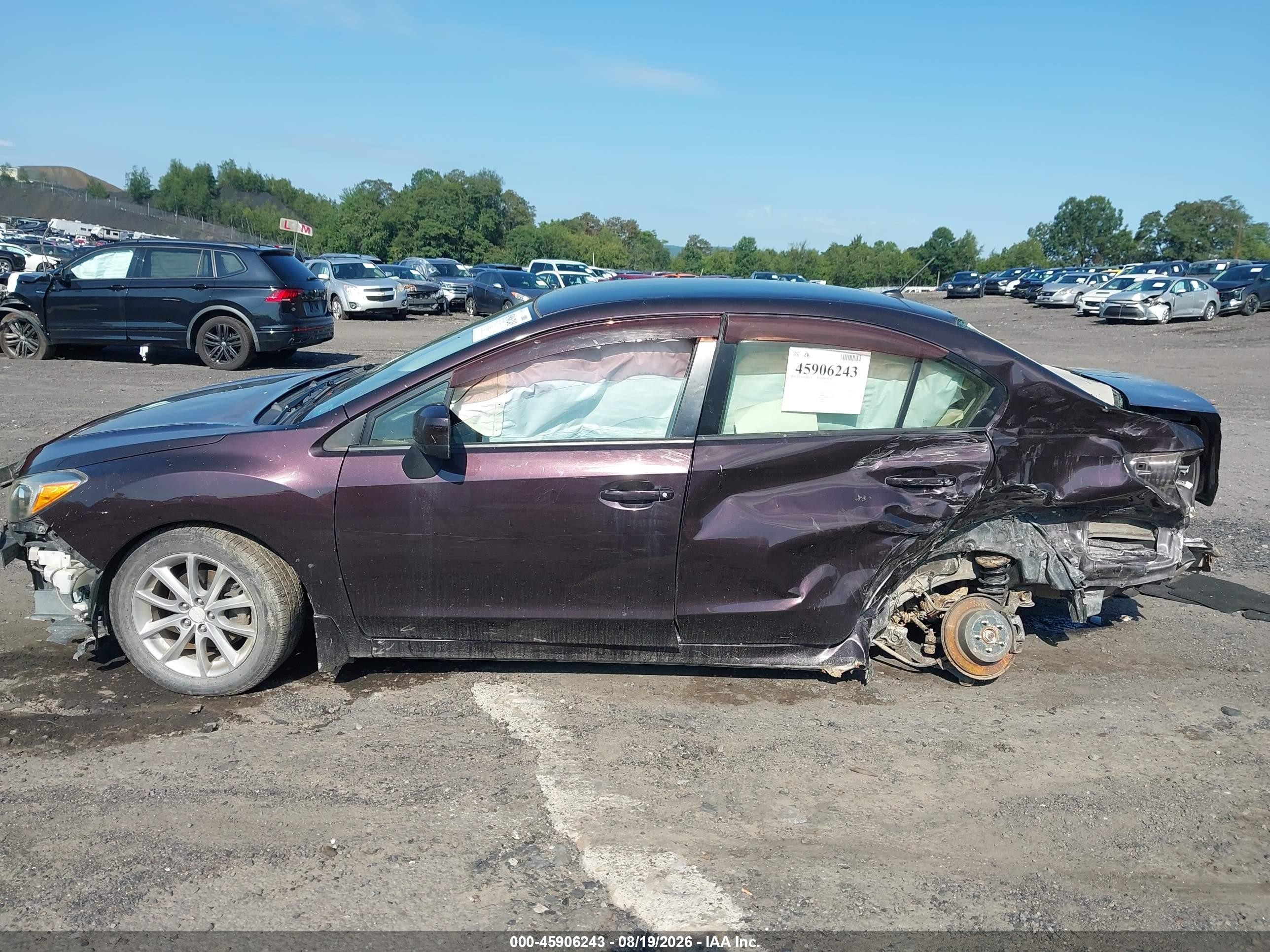 2013 Subaru Impreza 2.0i Premium Фиолетовый vin: JF1GJAC65DH015060