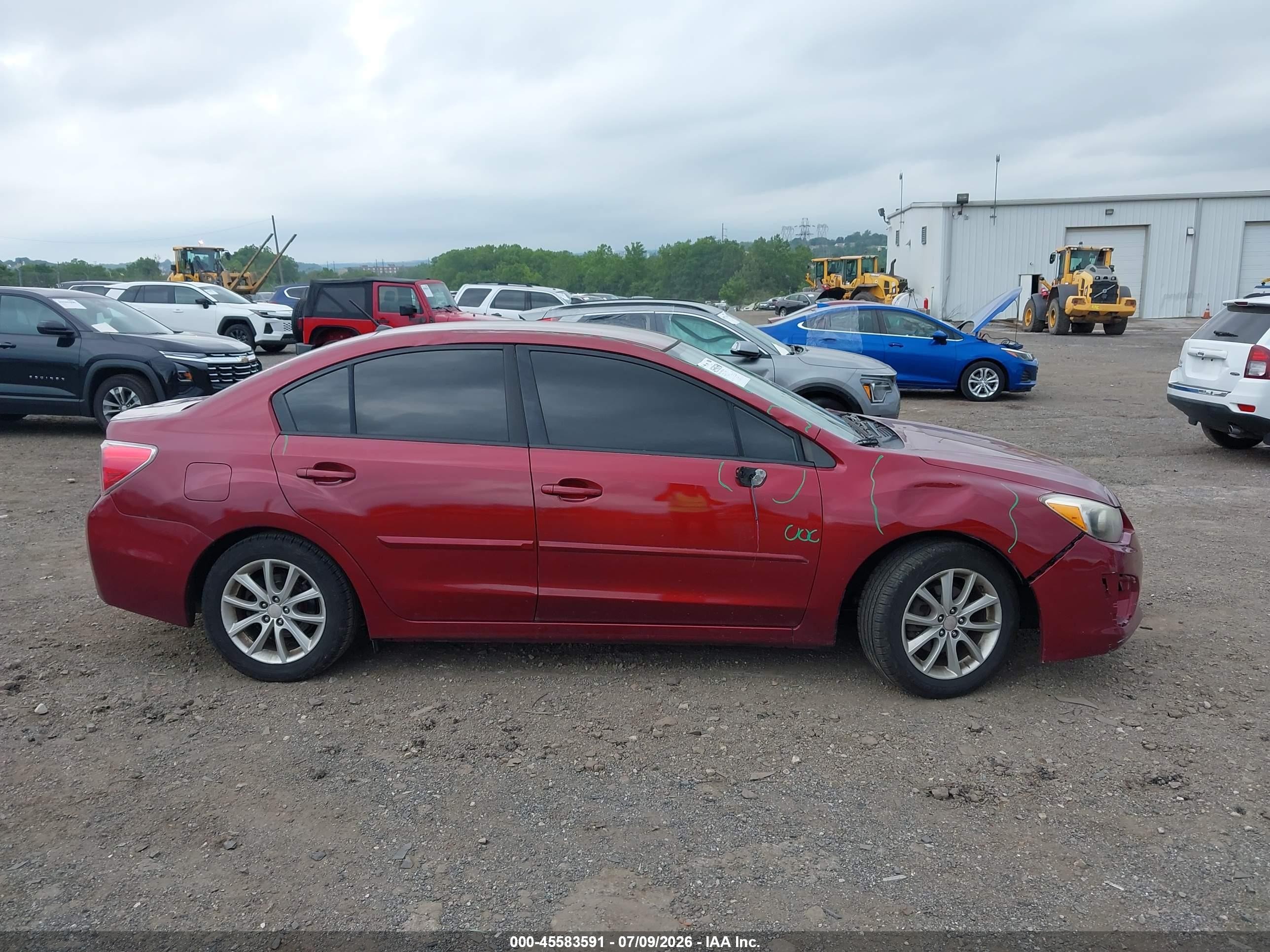 2013 Subaru Impreza 2.0i Premium Maroon vin: JF1GJAC65DH034725