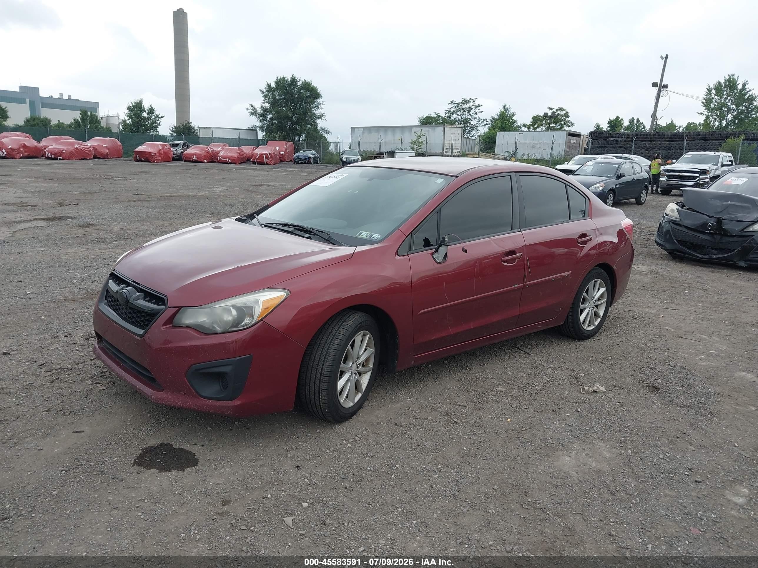 2013 Subaru Impreza 2.0i Premium Maroon vin: JF1GJAC65DH034725