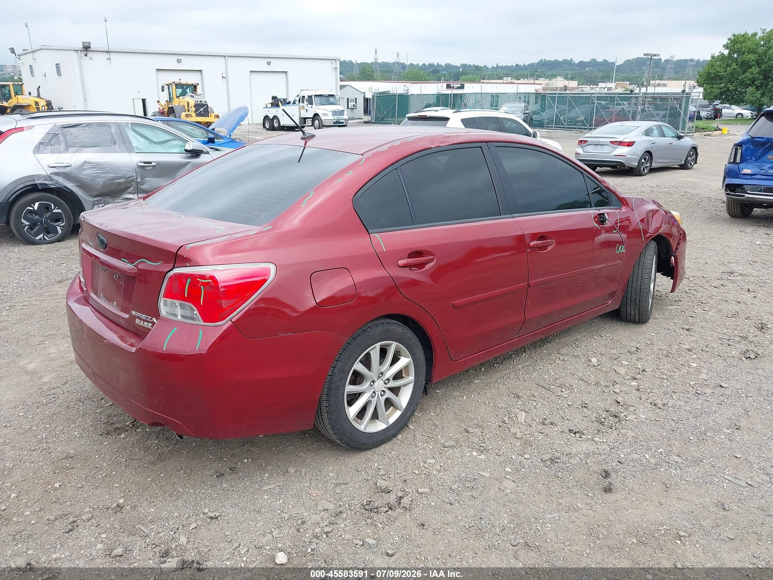 2013 Subaru Impreza 2.0i Premium Maroon vin: JF1GJAC65DH034725