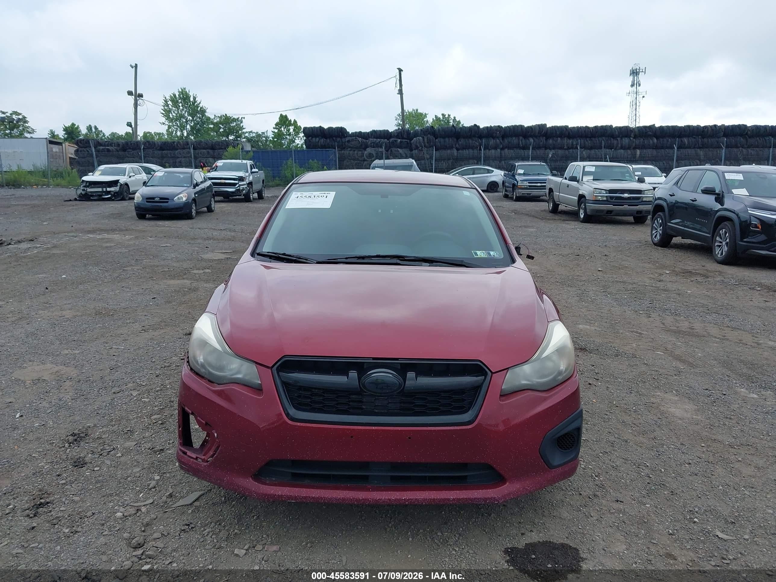 2013 Subaru Impreza 2.0i Premium Maroon vin: JF1GJAC65DH034725