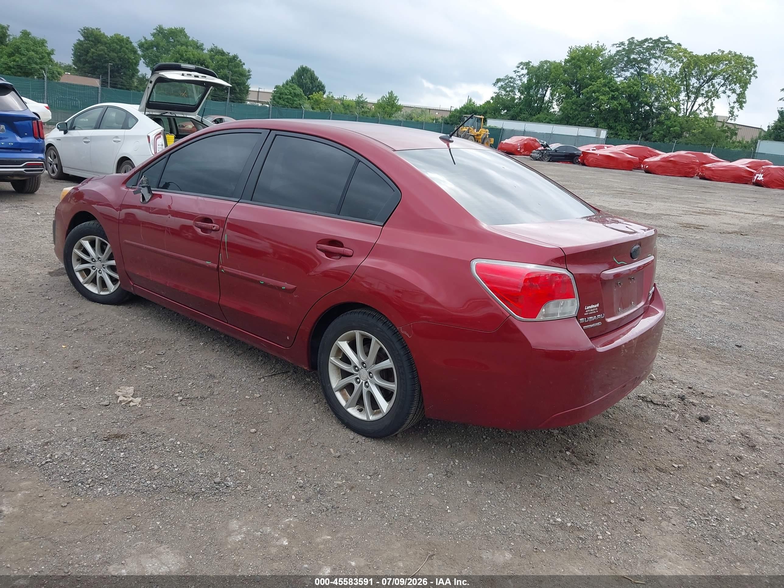 2013 Subaru Impreza 2.0i Premium Maroon vin: JF1GJAC65DH034725