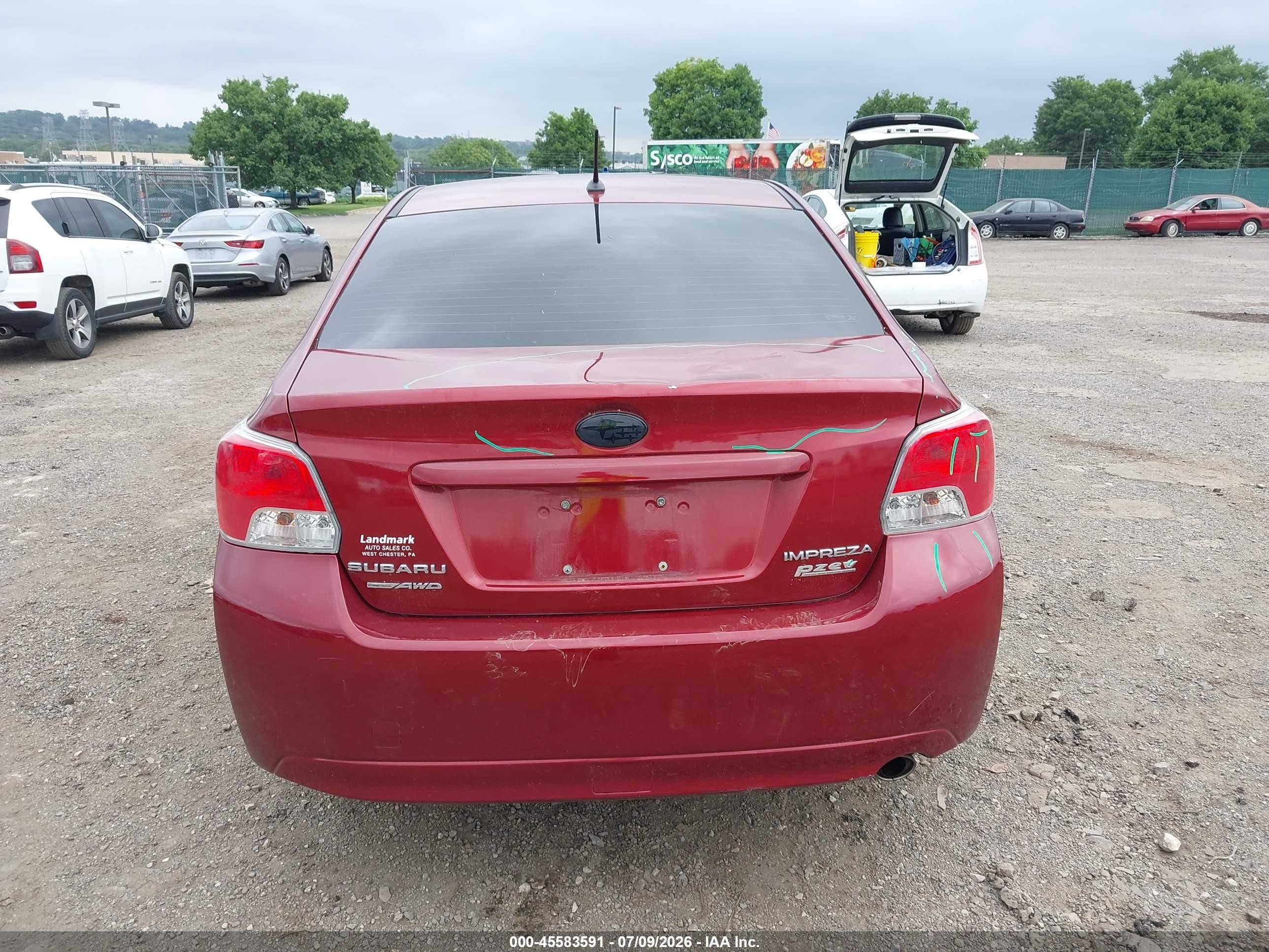 2013 Subaru Impreza 2.0i Premium Maroon vin: JF1GJAC65DH034725