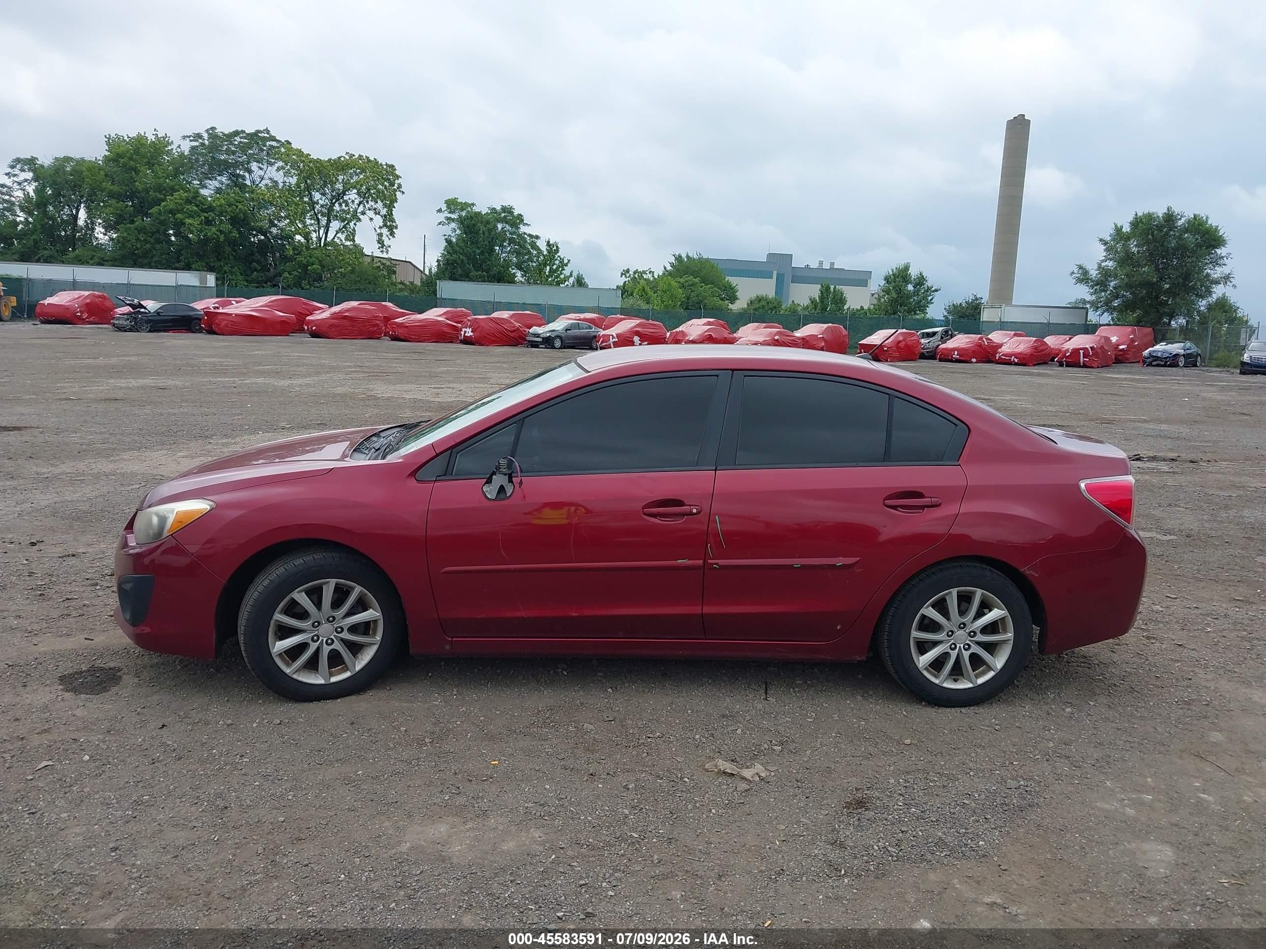 2013 Subaru Impreza 2.0i Premium Maroon vin: JF1GJAC65DH034725
