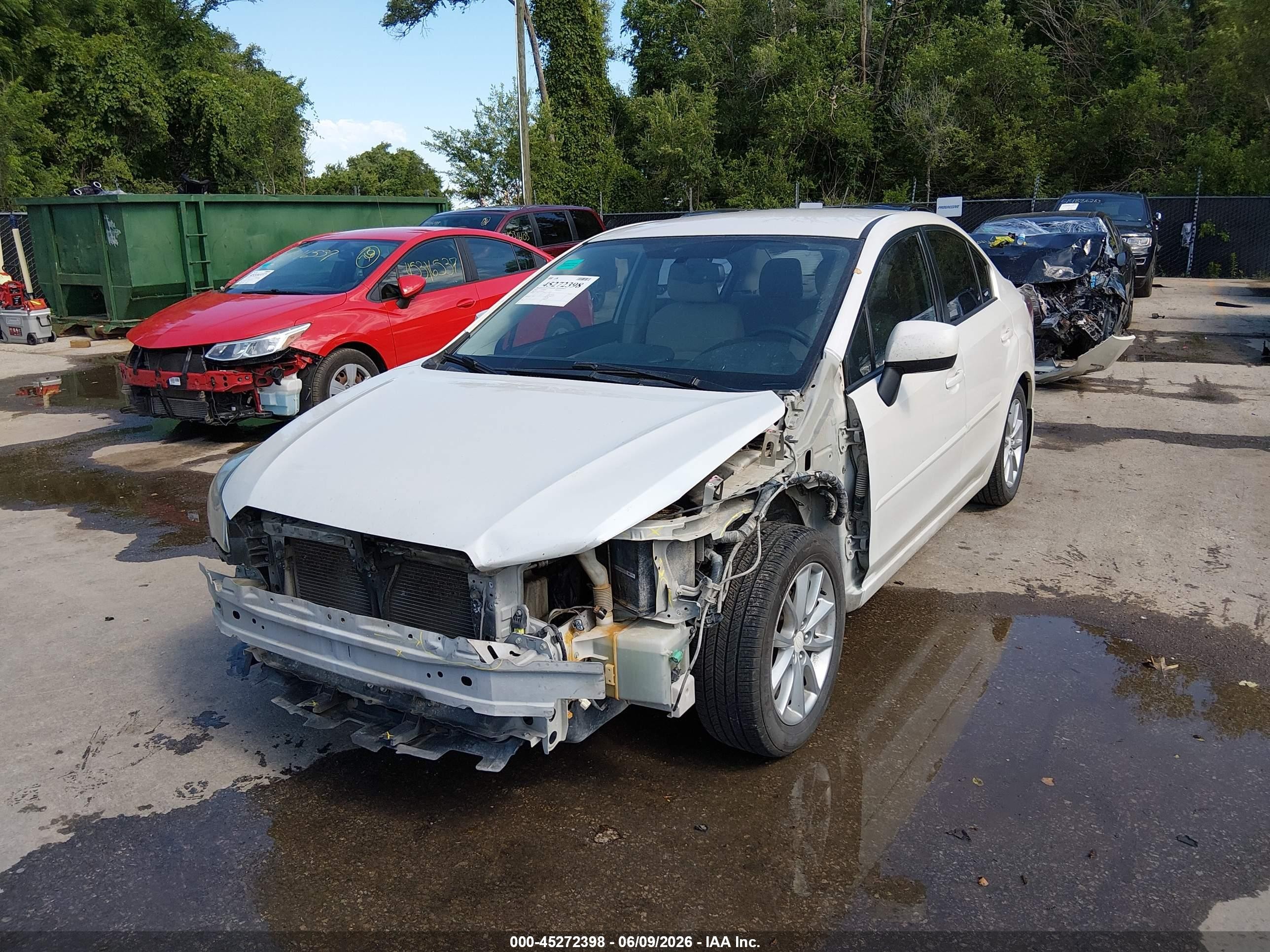 2012 Subaru Impreza 2.0i Premium White vin: JF1GJAC66CH009072