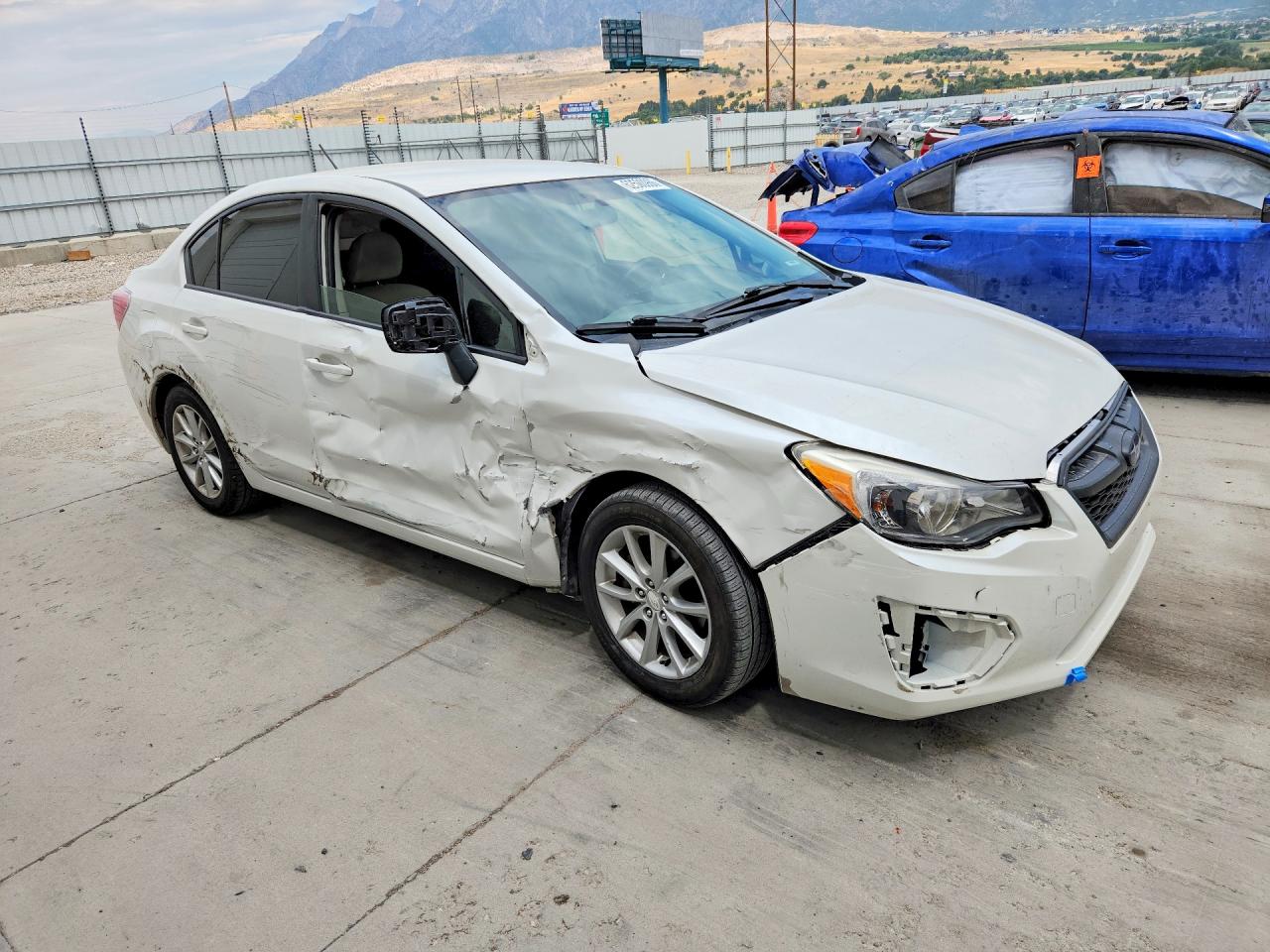 2014 Subaru Impreza Premium White vin: JF1GJAC66EH009723