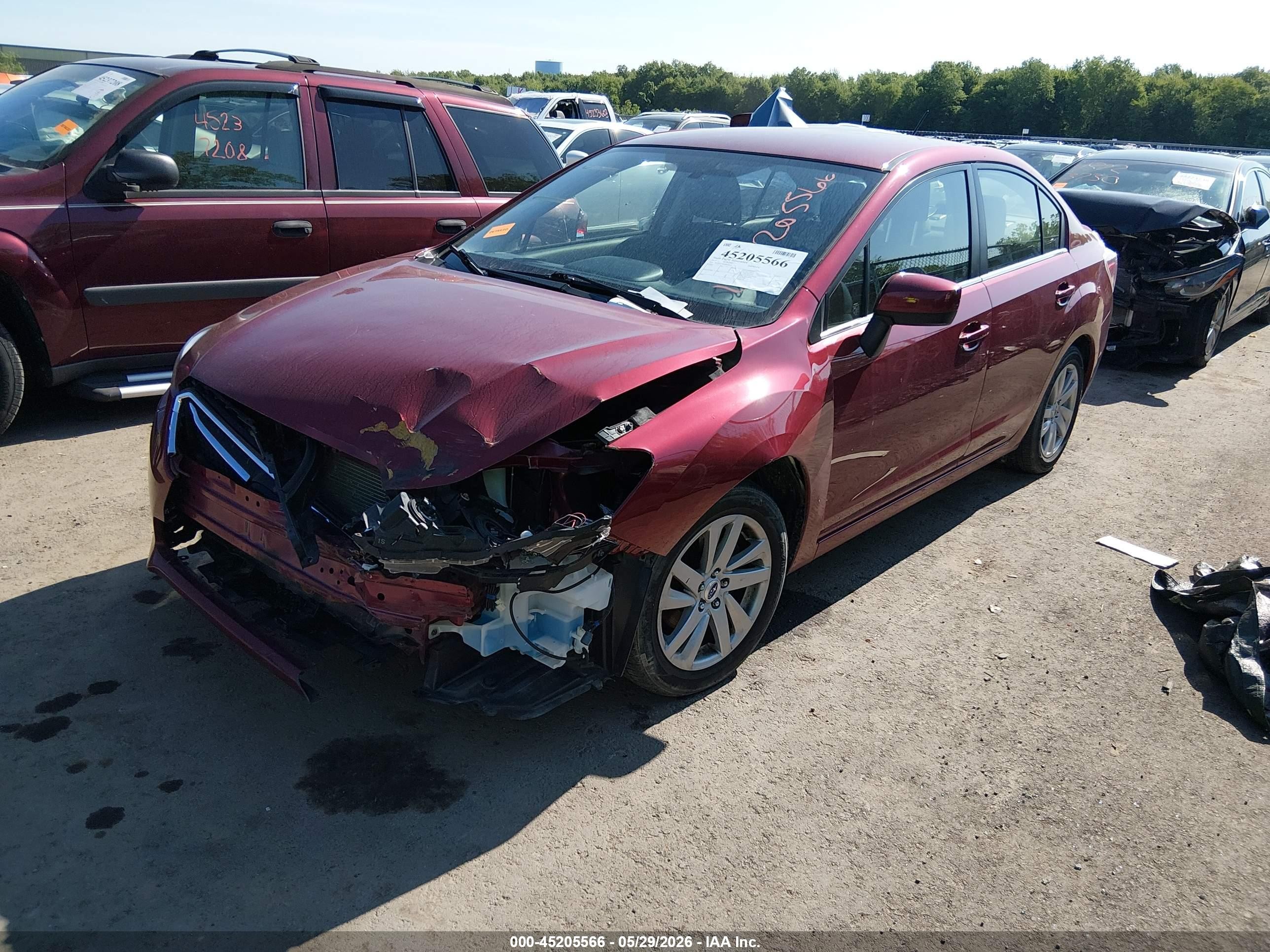 2015 Subaru Impreza 2.0i Premium Красный vin: JF1GJAC66FH020819