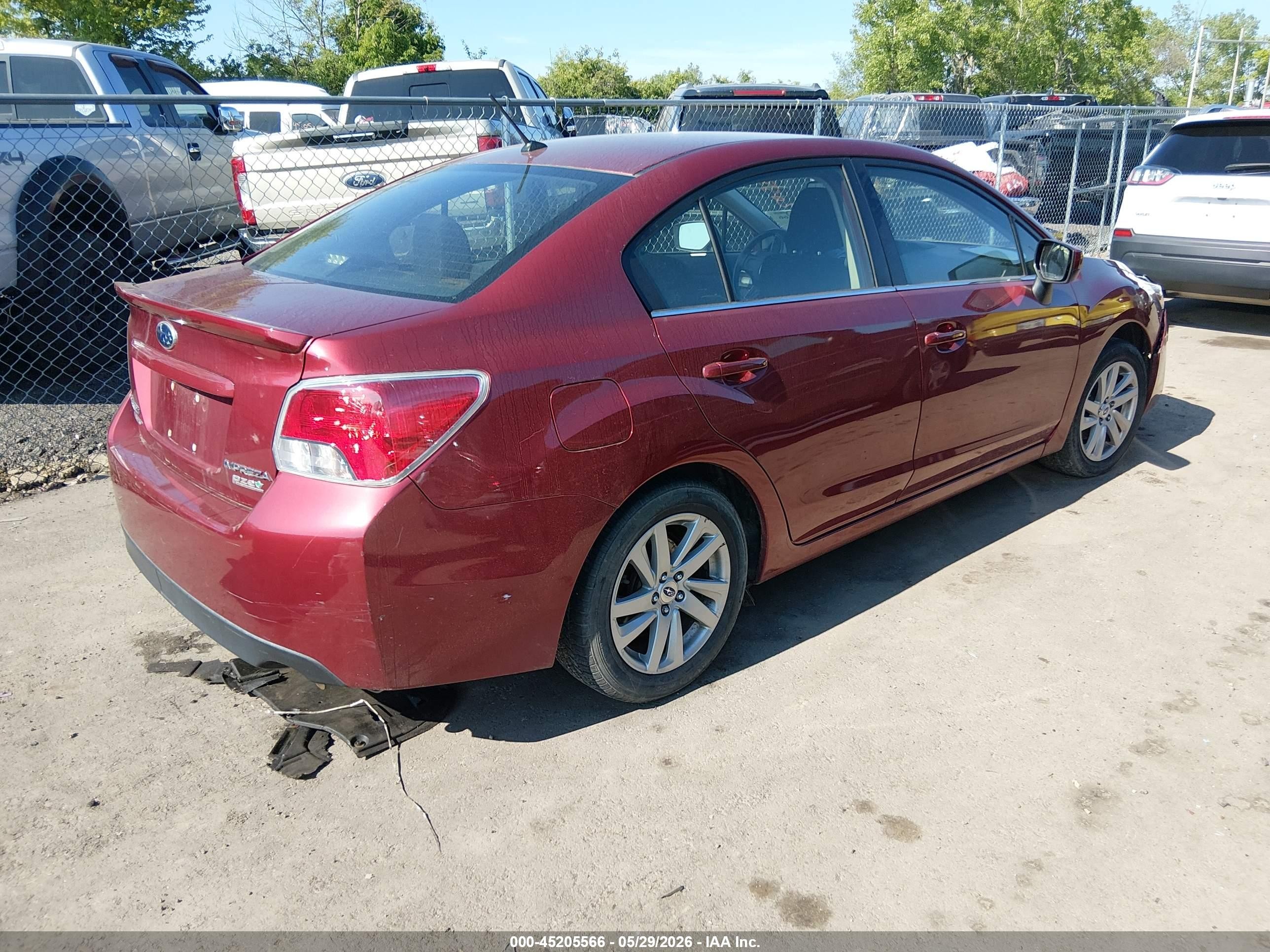 2015 Subaru Impreza 2.0i Premium Красный vin: JF1GJAC66FH020819