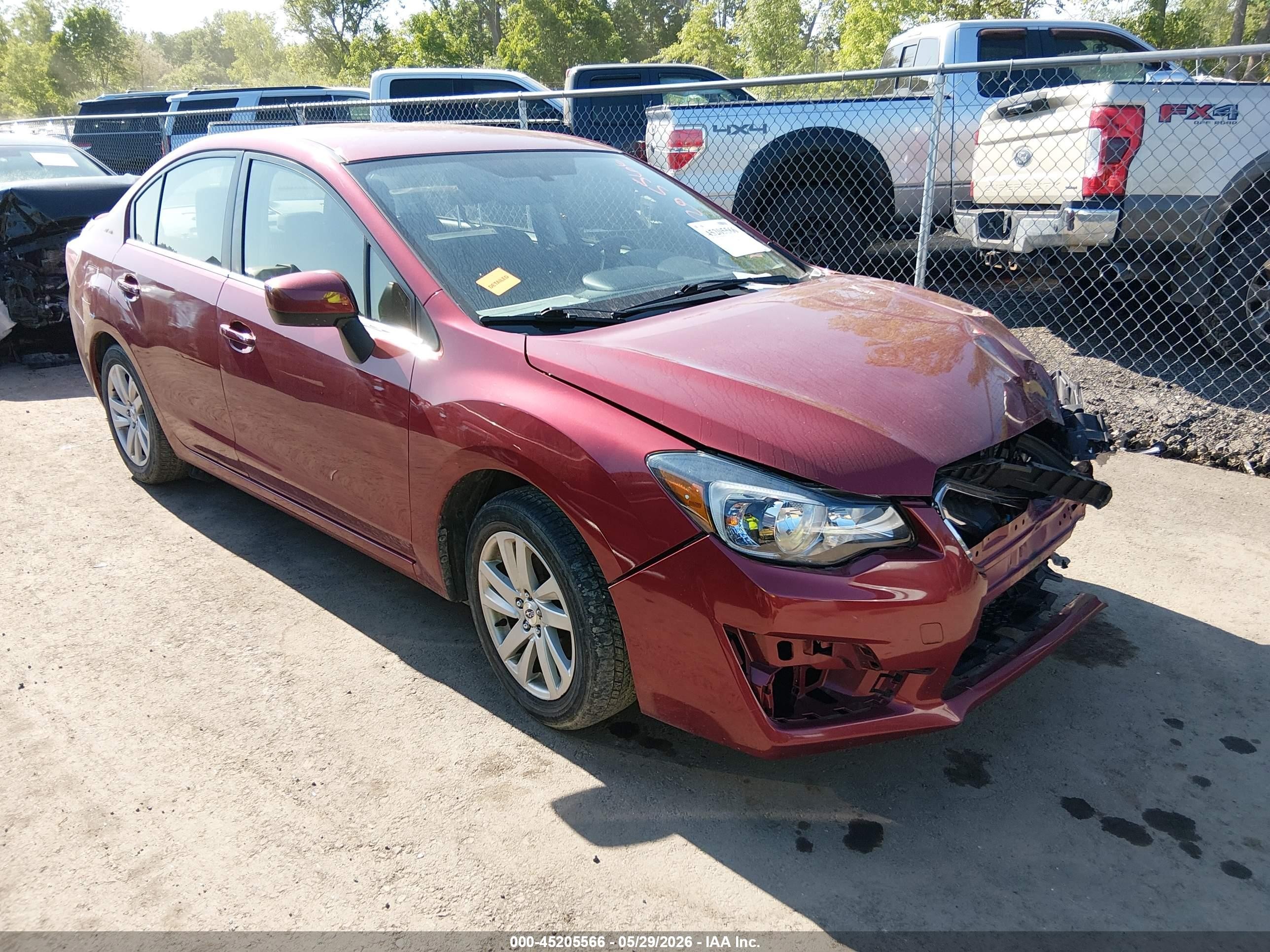 2015 Subaru Impreza 2.0i Premium Красный vin: JF1GJAC66FH020819