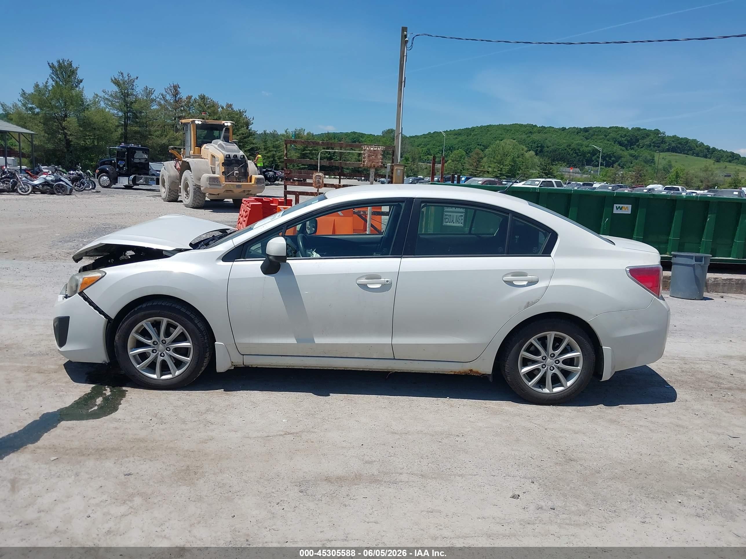 2014 Subaru Impreza 2.0i Premium White vin: JF1GJAC67EH007589