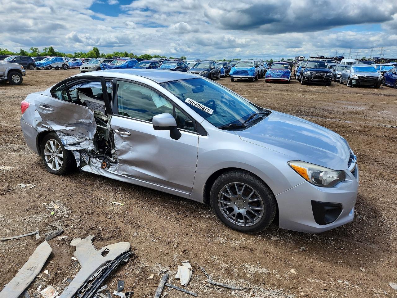2012 Subaru Impreza Premium Серебряный vin: JF1GJAC68CH013351