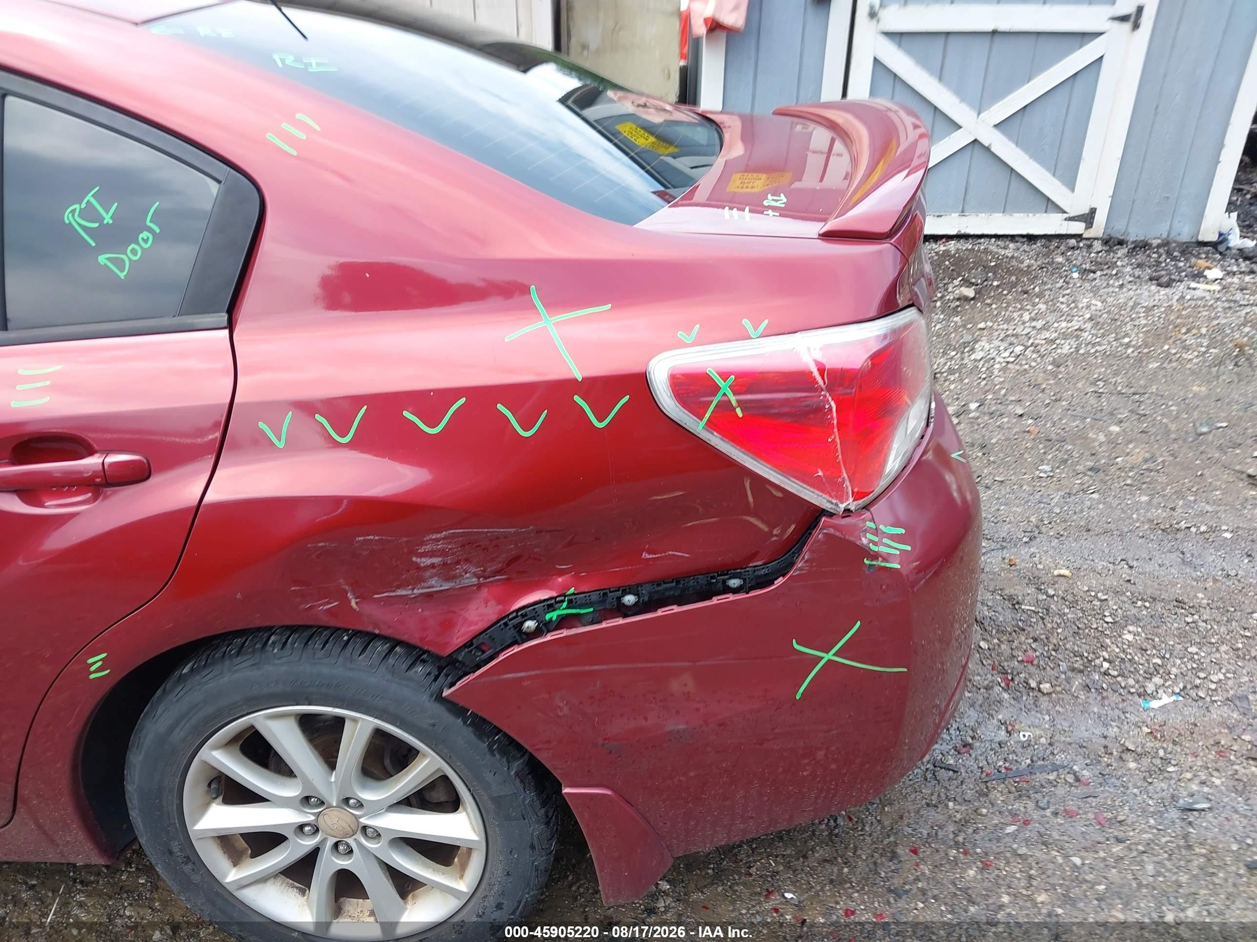 2013 Subaru Impreza 2.0i Premium Red vin: JF1GJAC69DG031297