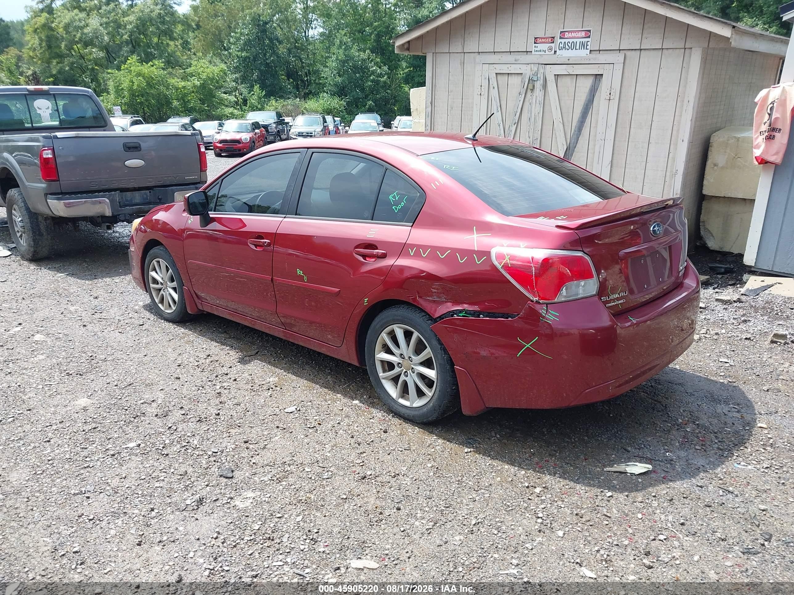2013 Subaru Impreza 2.0i Premium Red vin: JF1GJAC69DG031297