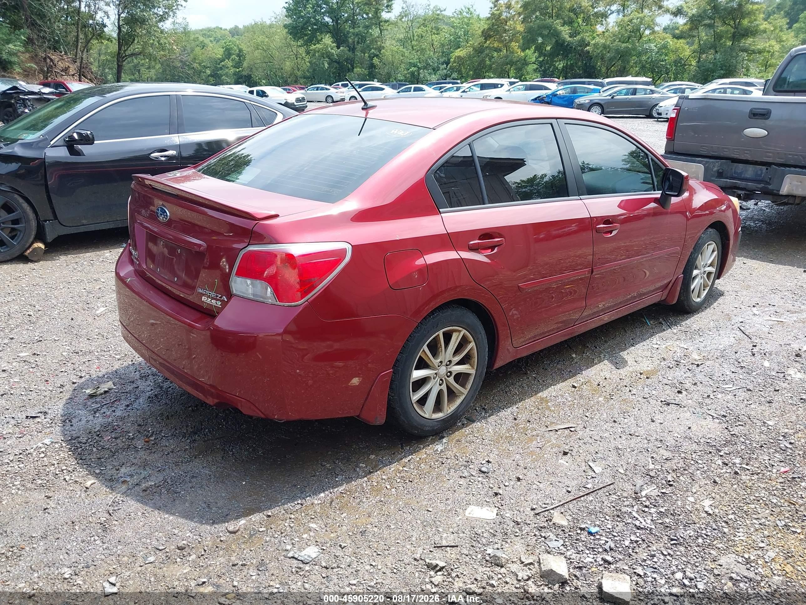 2013 Subaru Impreza 2.0i Premium Red vin: JF1GJAC69DG031297