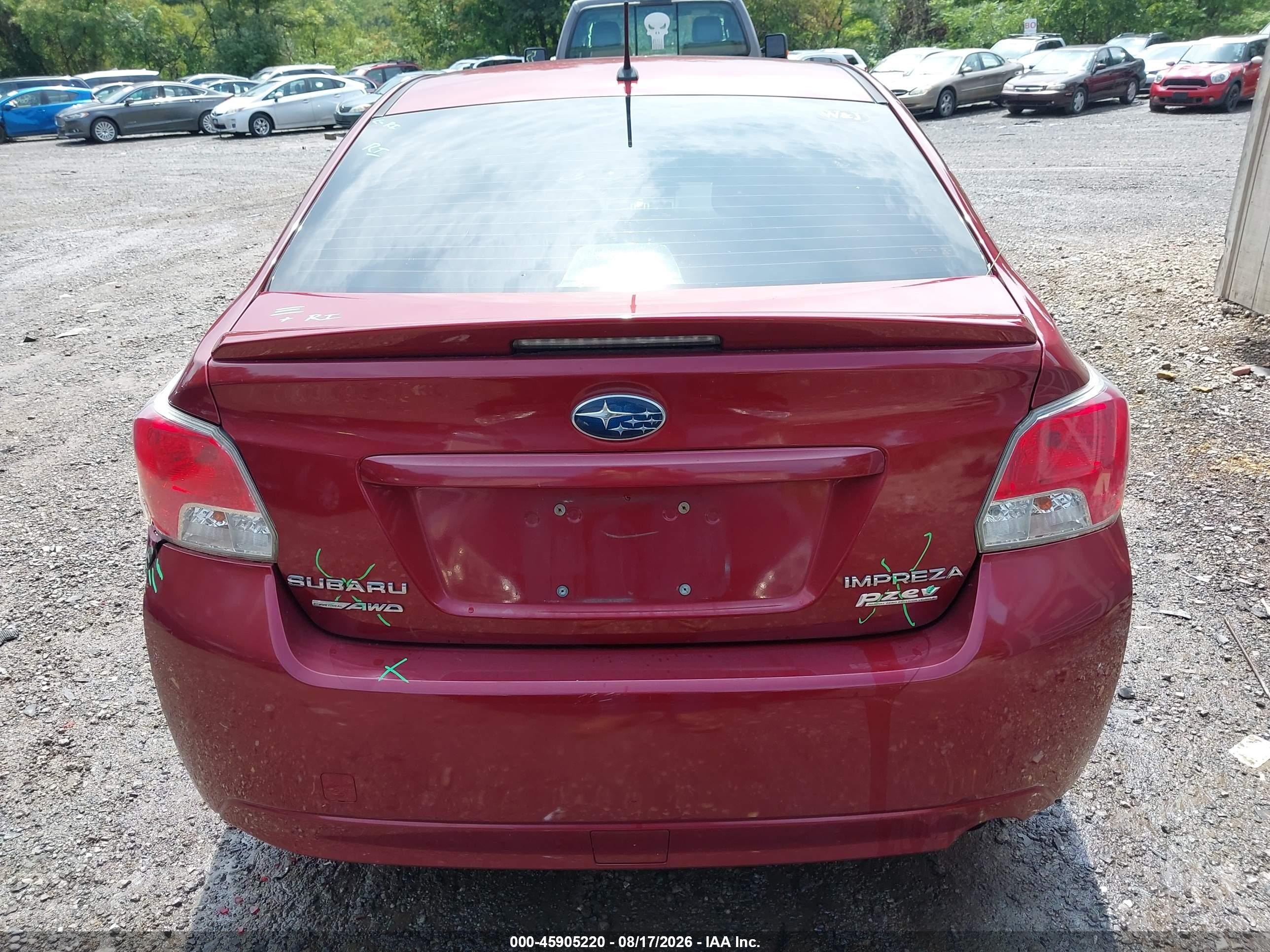 2013 Subaru Impreza 2.0i Premium Red vin: JF1GJAC69DG031297
