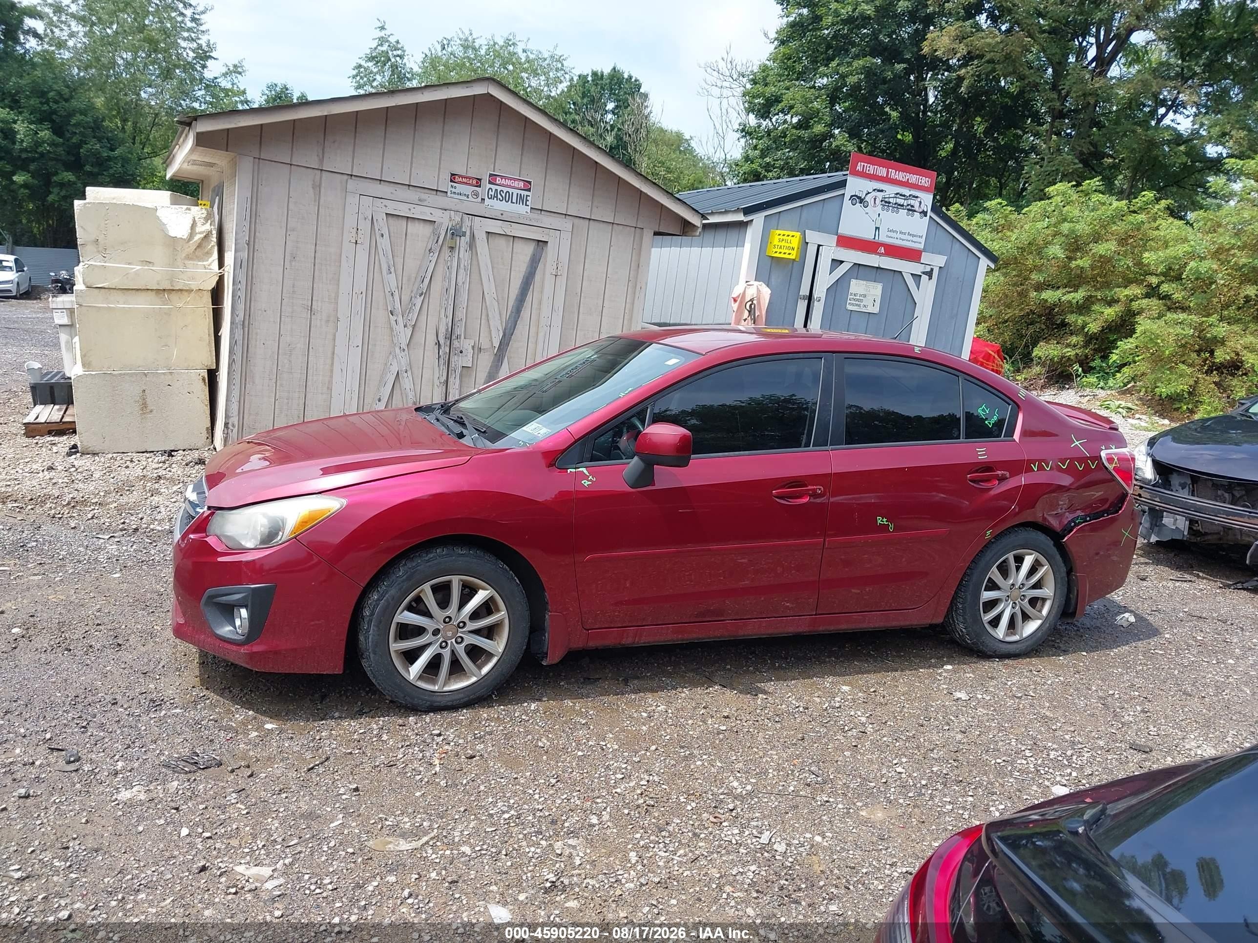 2013 Subaru Impreza 2.0i Premium Red vin: JF1GJAC69DG031297