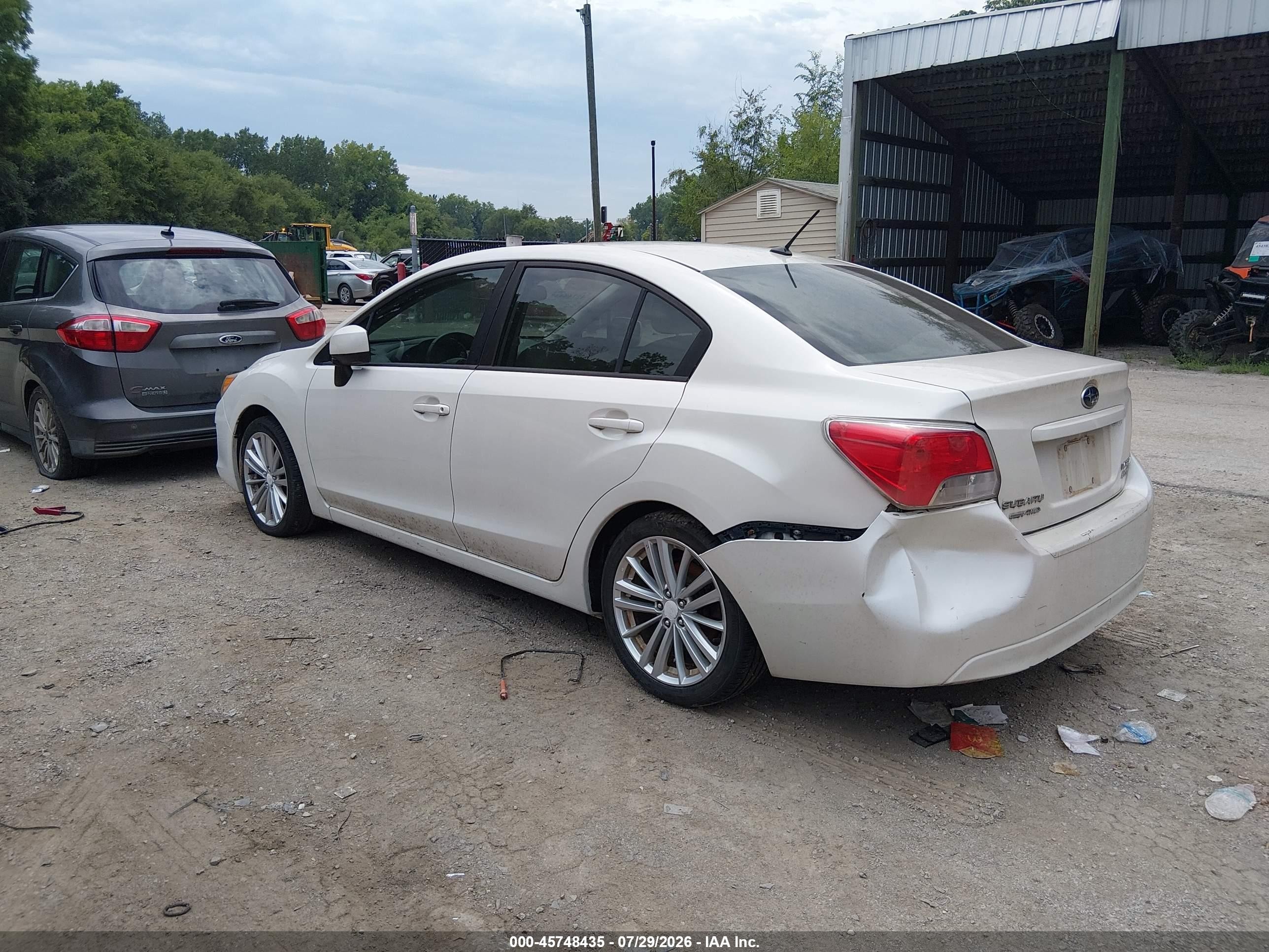 2013 Subaru Impreza 2.0i Premium White vin: JF1GJAD60DH022125