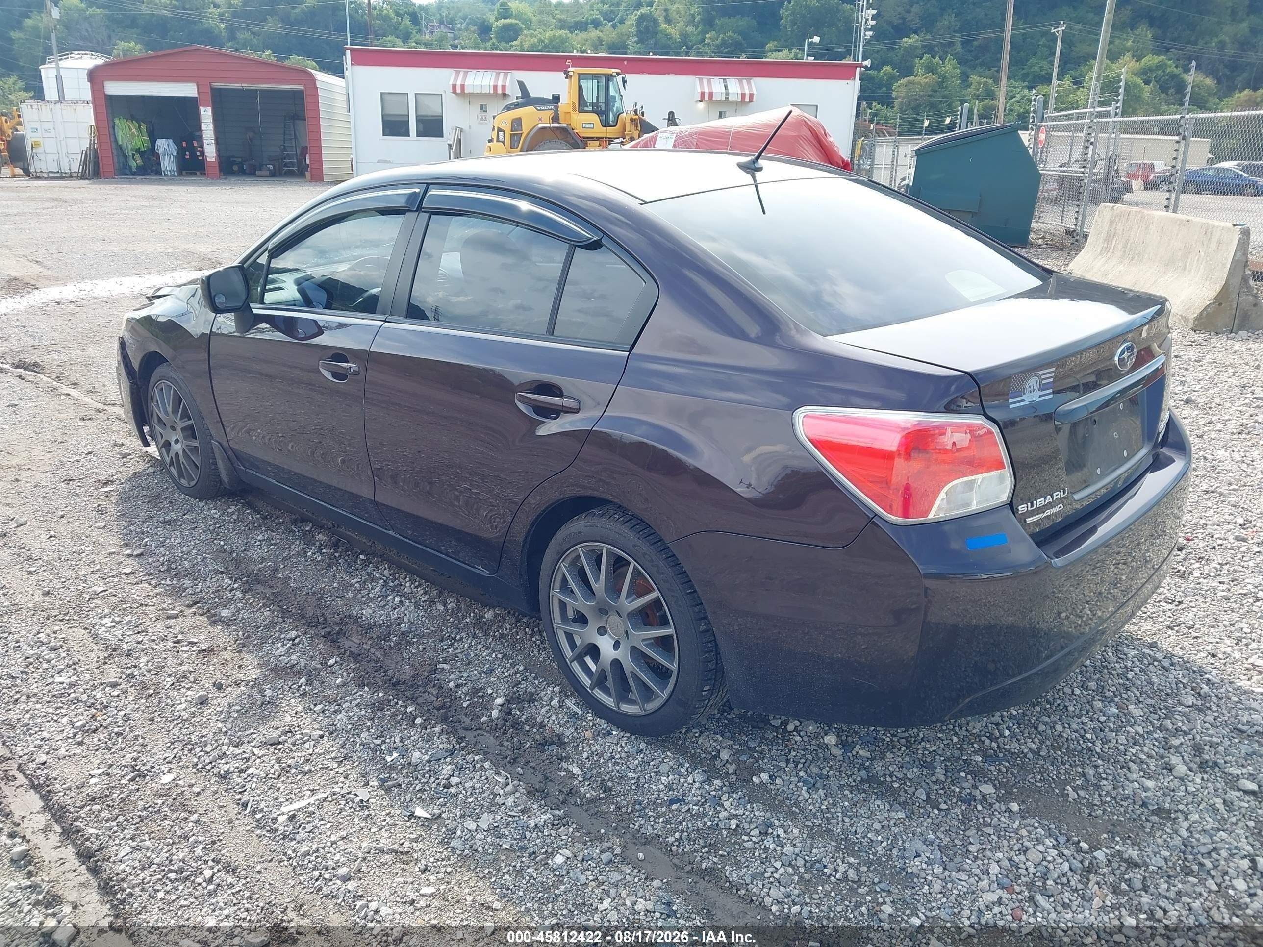 2012 Subaru Impreza 2.0i Premium Burgundy vin: JF1GJAD62CH019600