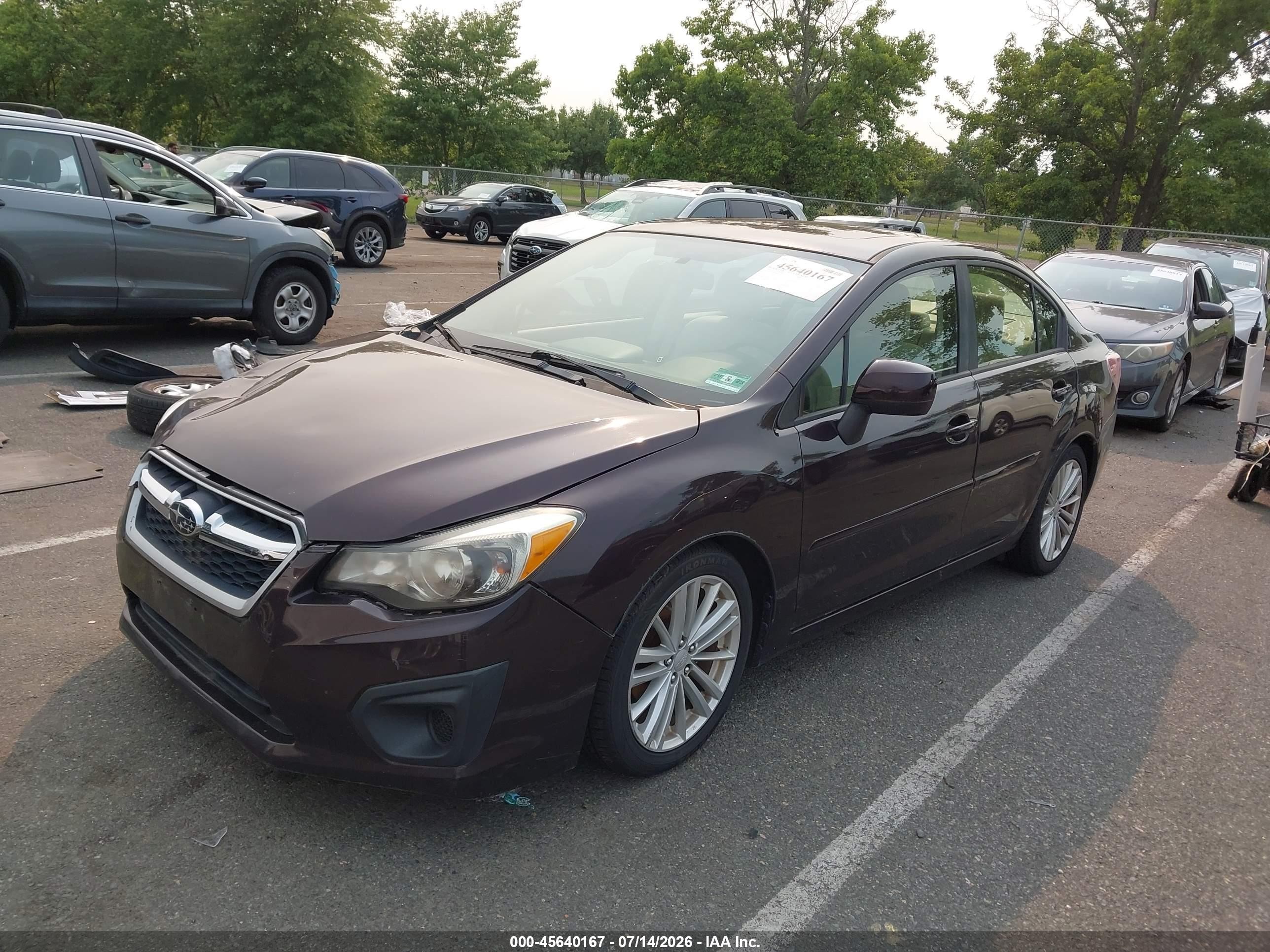 2013 Subaru Impreza 2.0i Premium Brown vin: JF1GJAD63DH011314