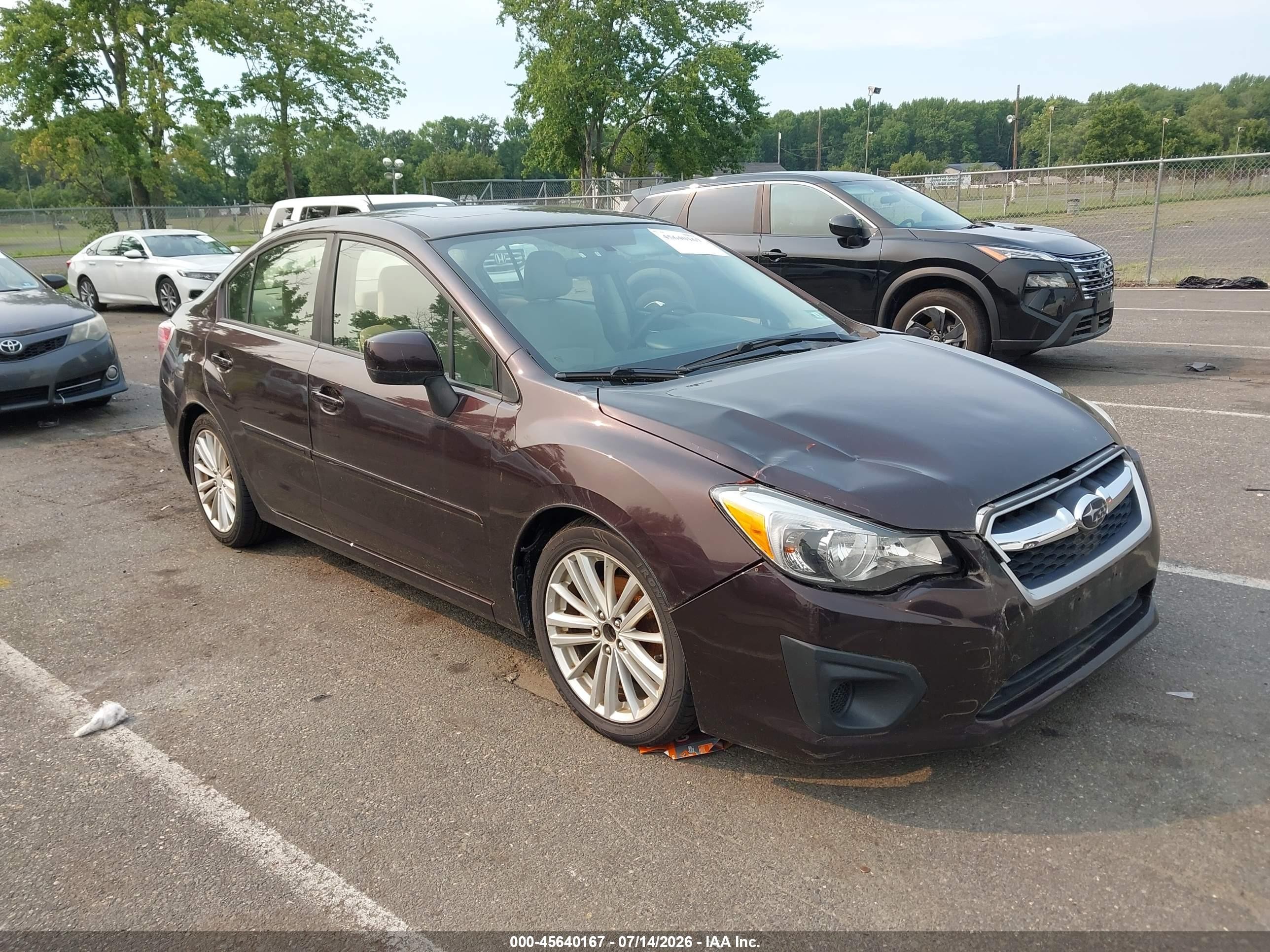 2013 Subaru Impreza 2.0i Premium Brown vin: JF1GJAD63DH011314