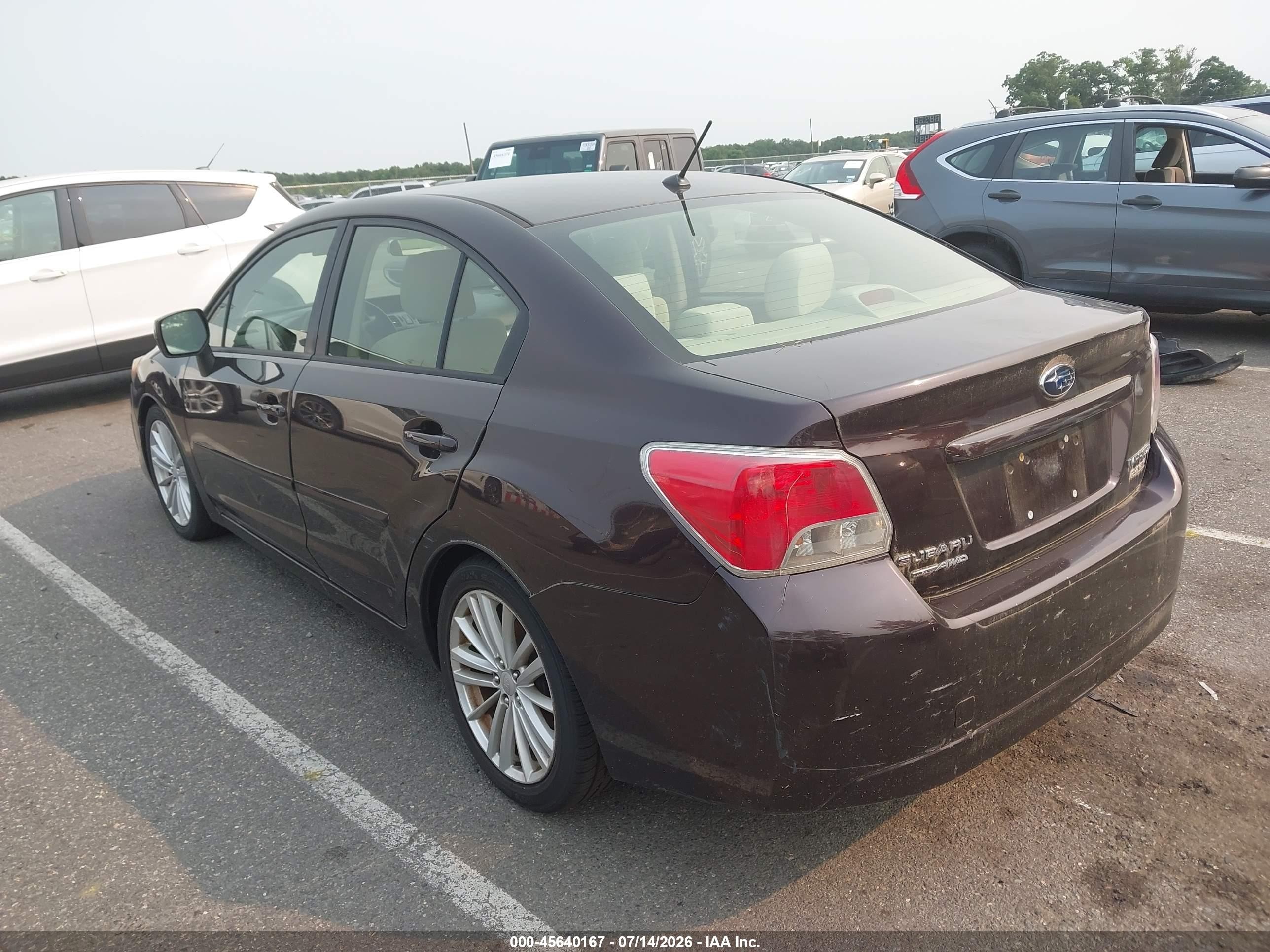 2013 Subaru Impreza 2.0i Premium Brown vin: JF1GJAD63DH011314