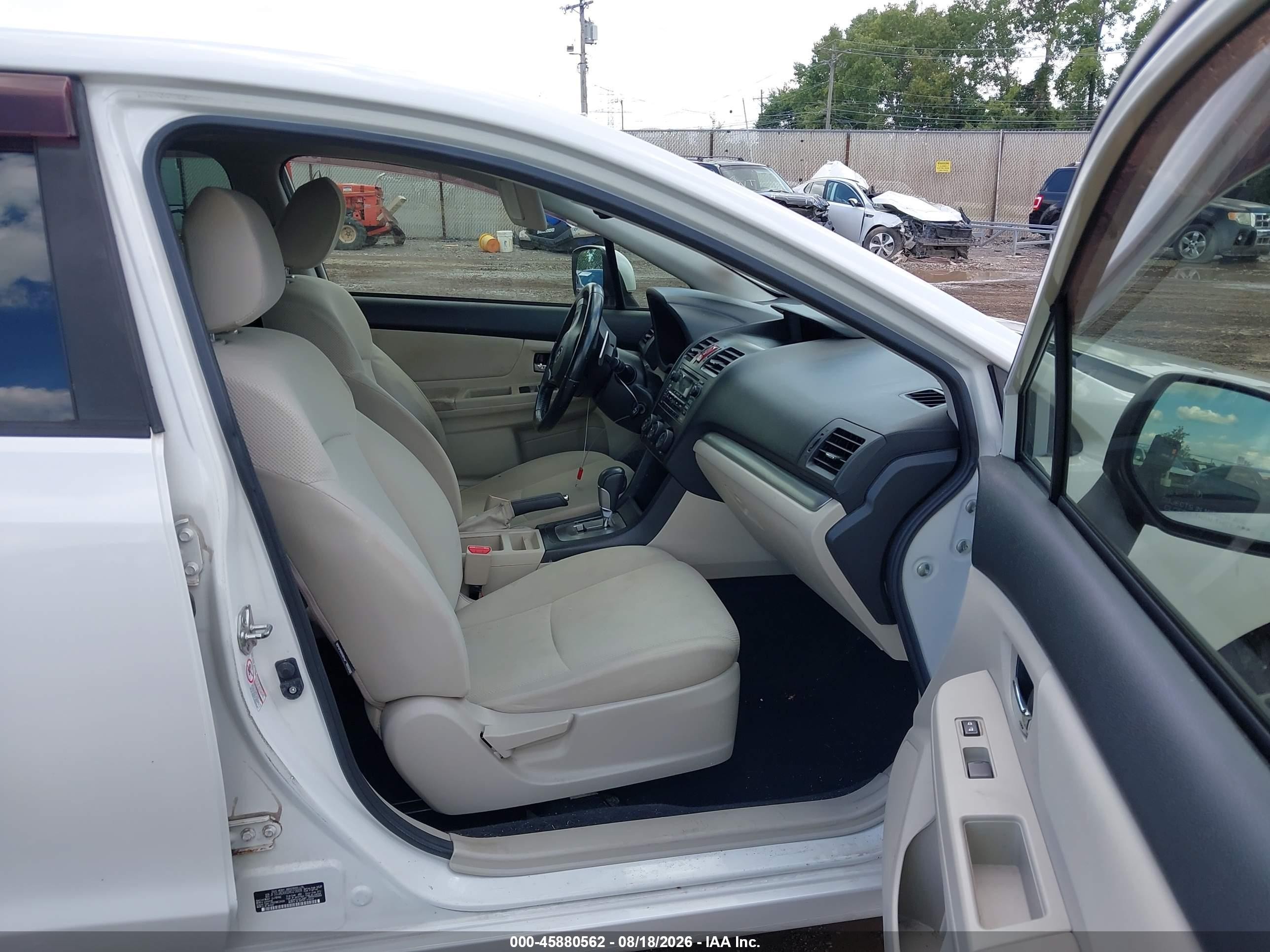 2013 Subaru Impreza 2.0i Premium White vin: JF1GJAD66DH021609