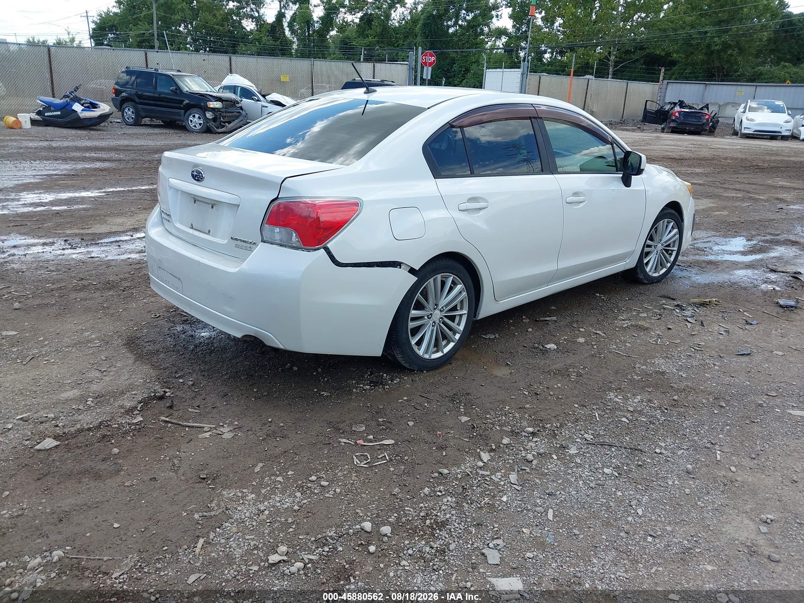 2013 Subaru Impreza 2.0i Premium White vin: JF1GJAD66DH021609