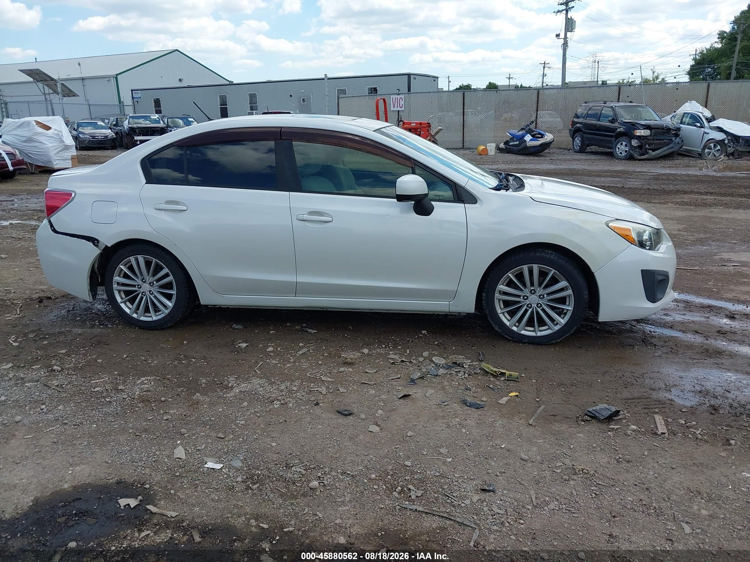 2013 Subaru Impreza 2.0i Premium White vin: JF1GJAD66DH021609