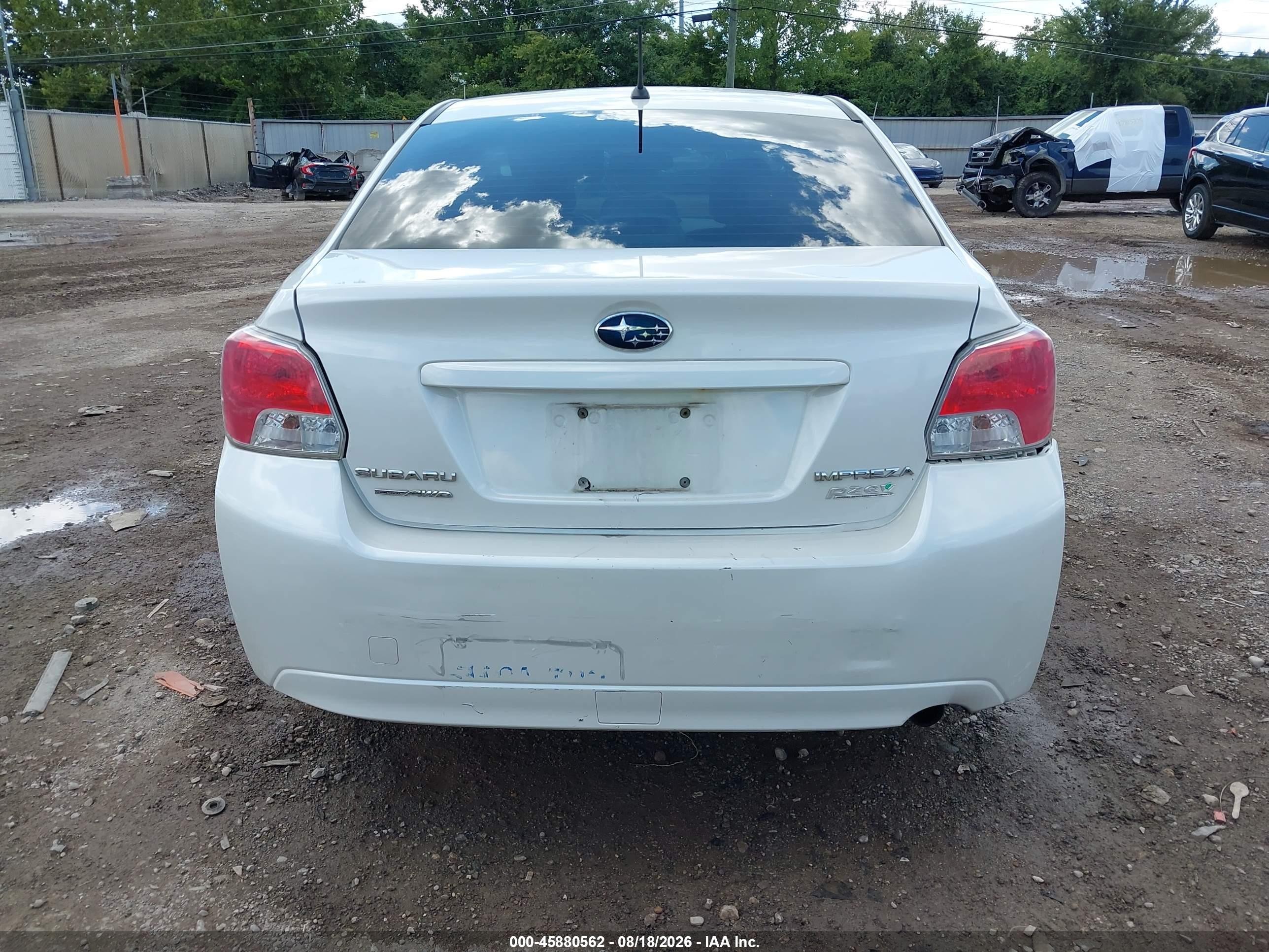 2013 Subaru Impreza 2.0i Premium White vin: JF1GJAD66DH021609