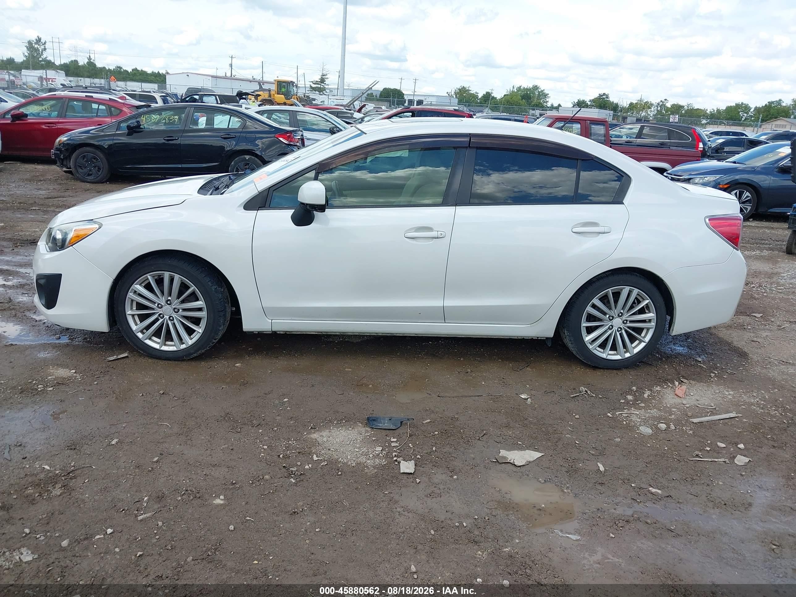2013 Subaru Impreza 2.0i Premium White vin: JF1GJAD66DH021609