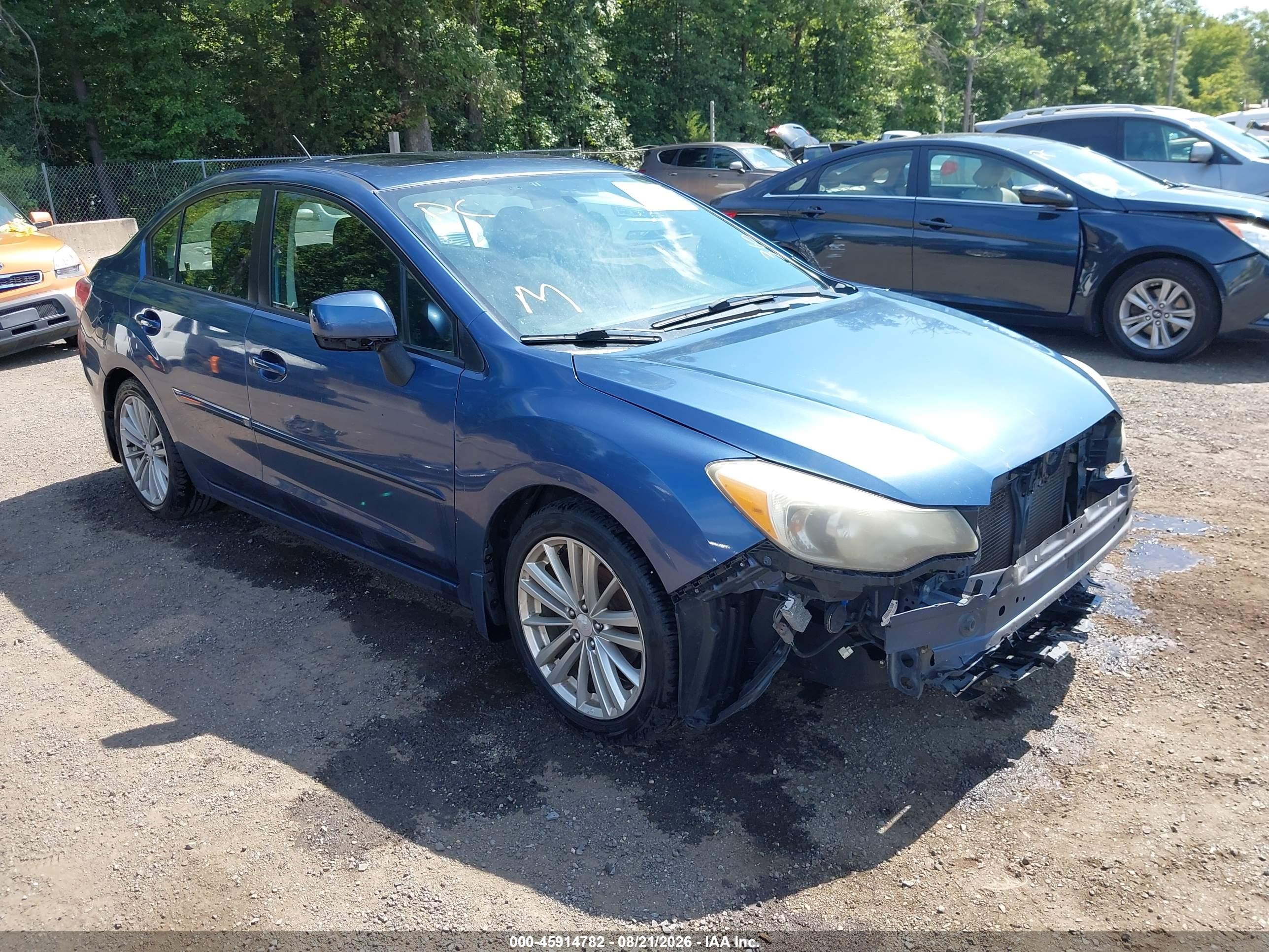2012 Subaru Impreza 2.0i Premium Blue vin: JF1GJAD67CH005353
