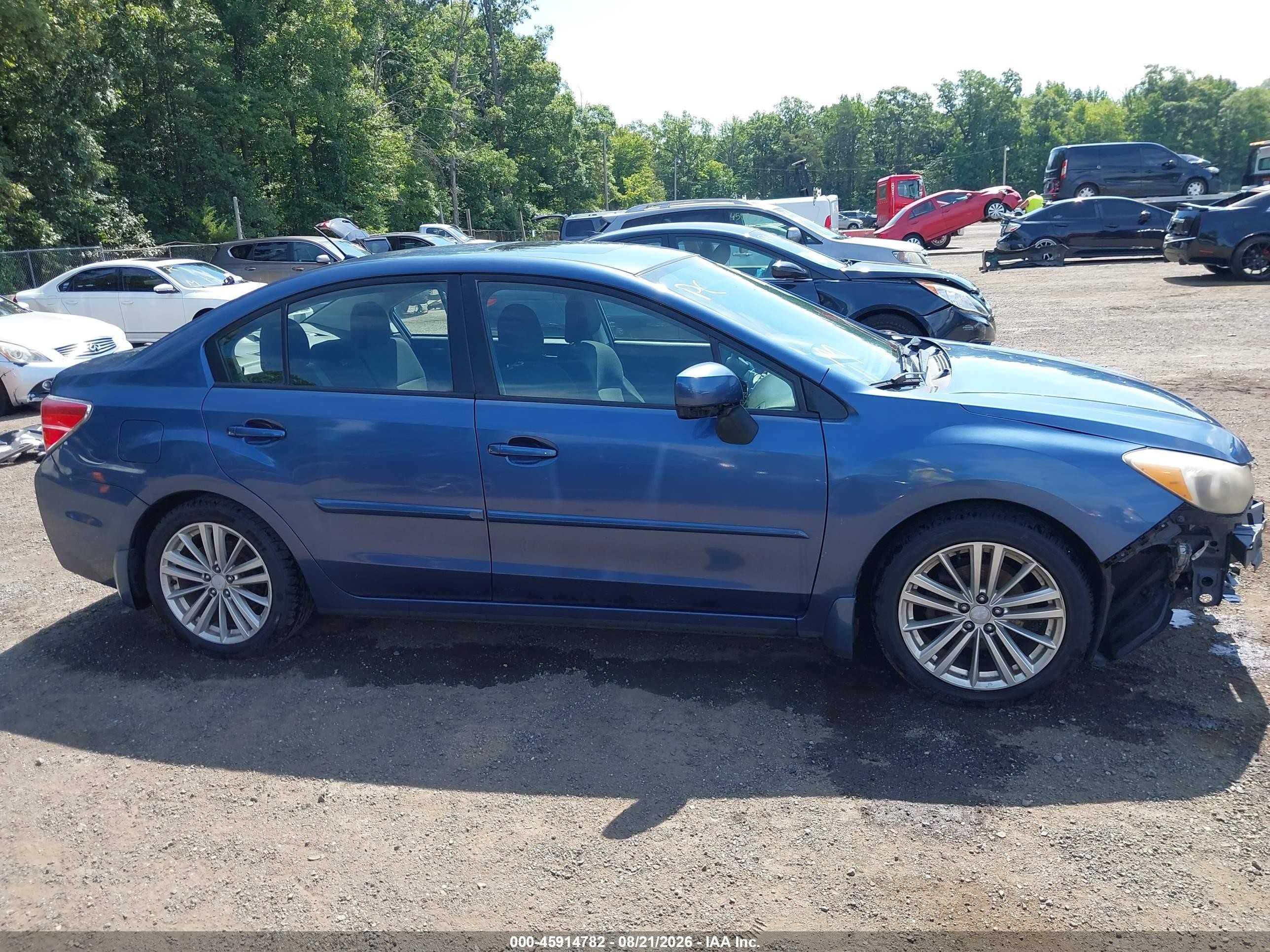 2012 Subaru Impreza 2.0i Premium Blue vin: JF1GJAD67CH005353