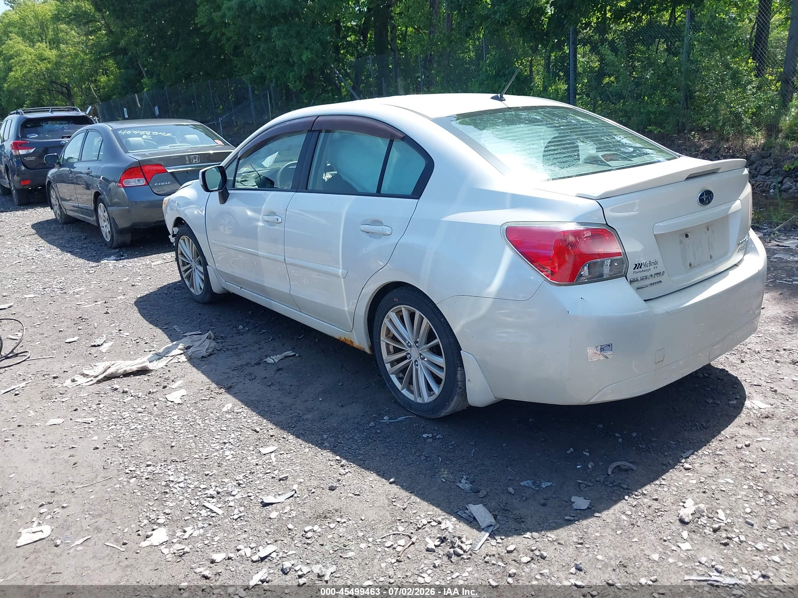 2014 Subaru Impreza 2.0i Premium White vin: JF1GJAD68EH009592