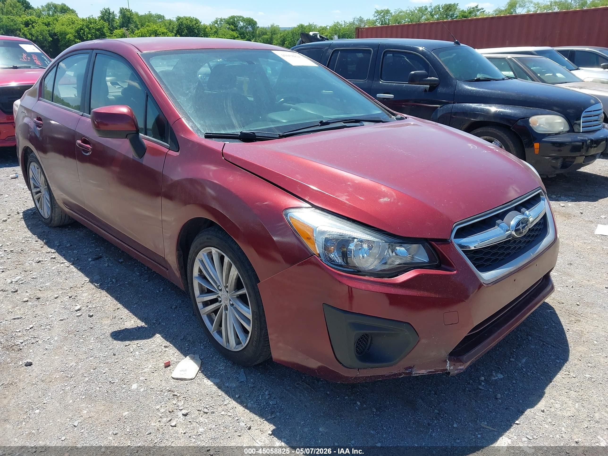 2012 Subaru Impreza 2.0i Premium Темно-бордовый vin: JF1GJAE60CH004740
