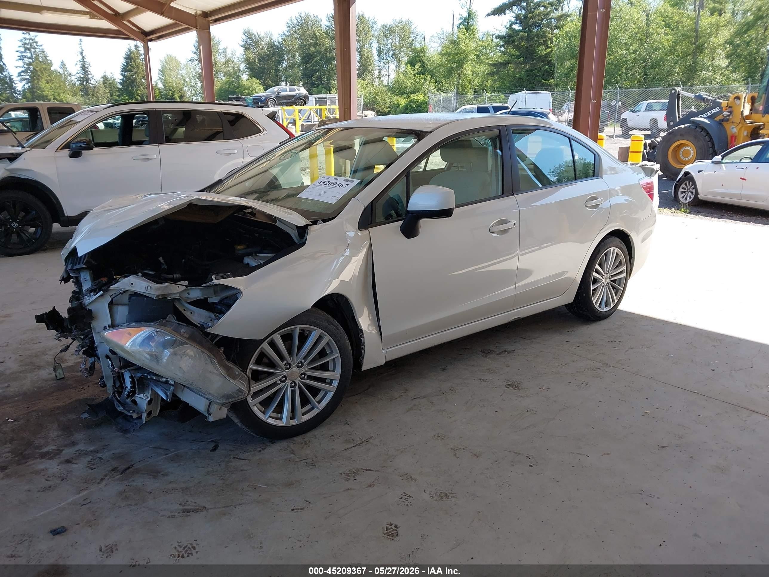 2012 Subaru Impreza 2.0i Premium White vin: JF1GJAE68CH007353