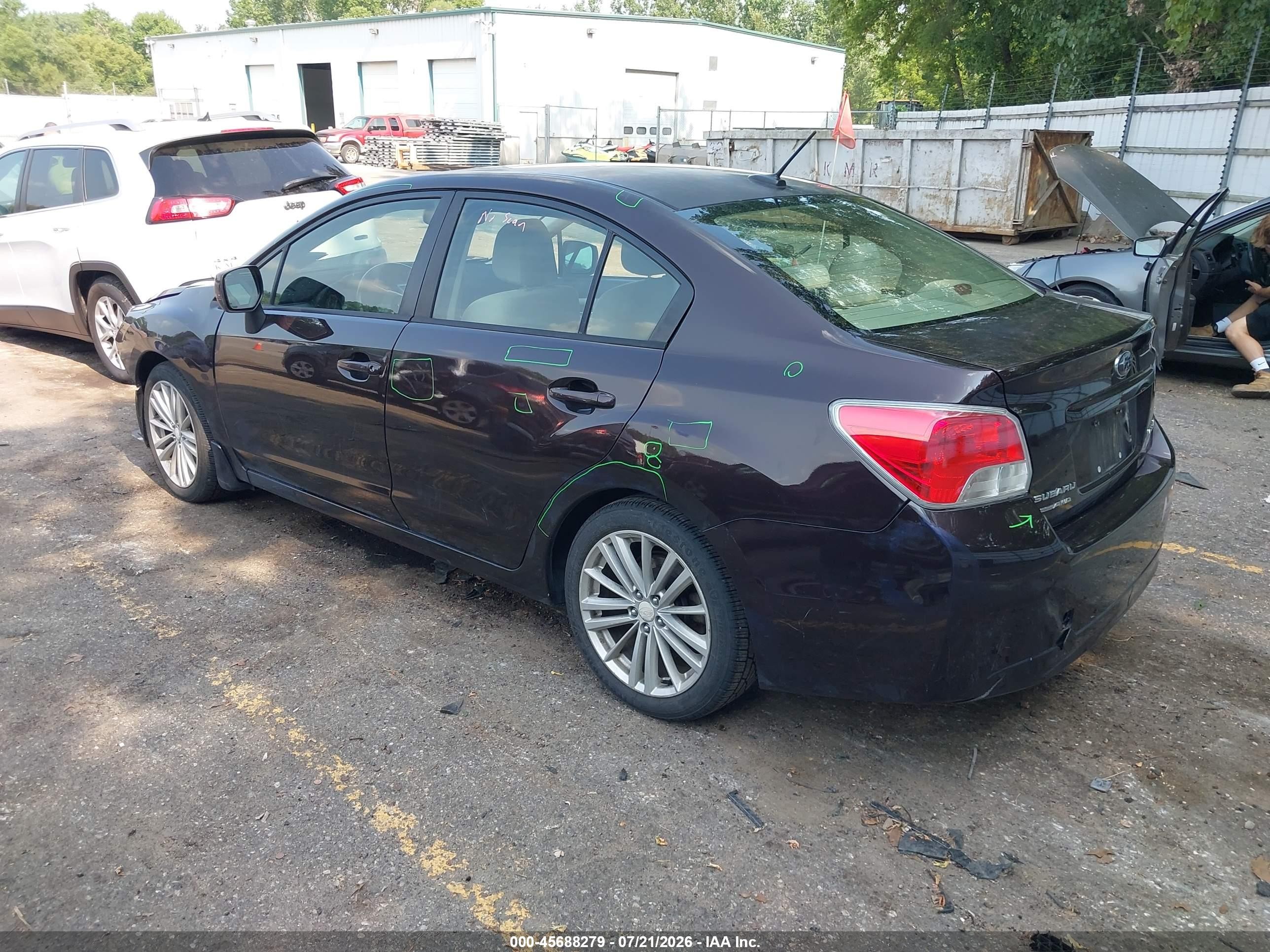 2012 Subaru Impreza 2.0i Premium Purple vin: JF1GJAF68CH005634