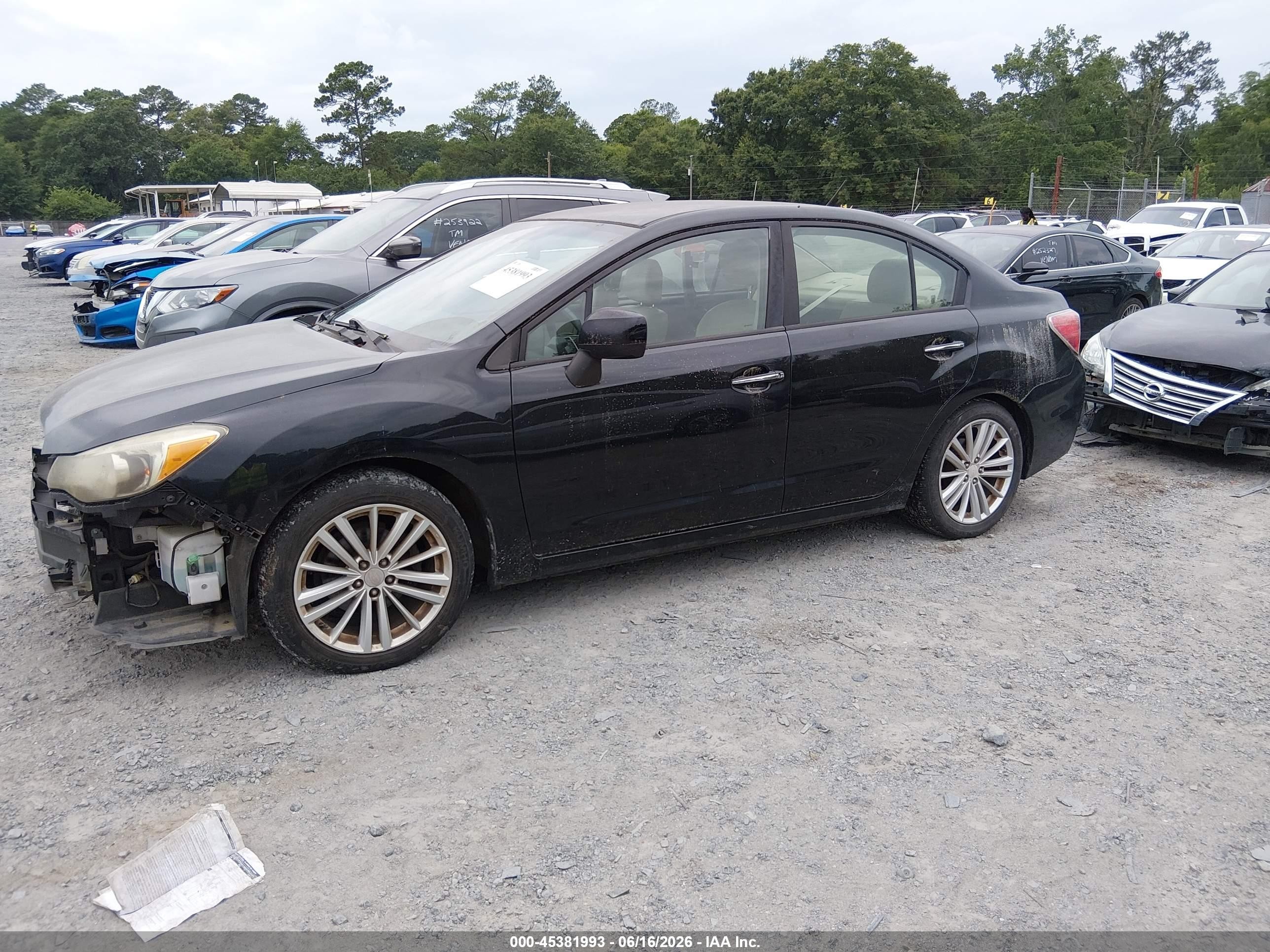 2012 Subaru Impreza 2.0i Limited Black vin: JF1GJAG67CH005185
