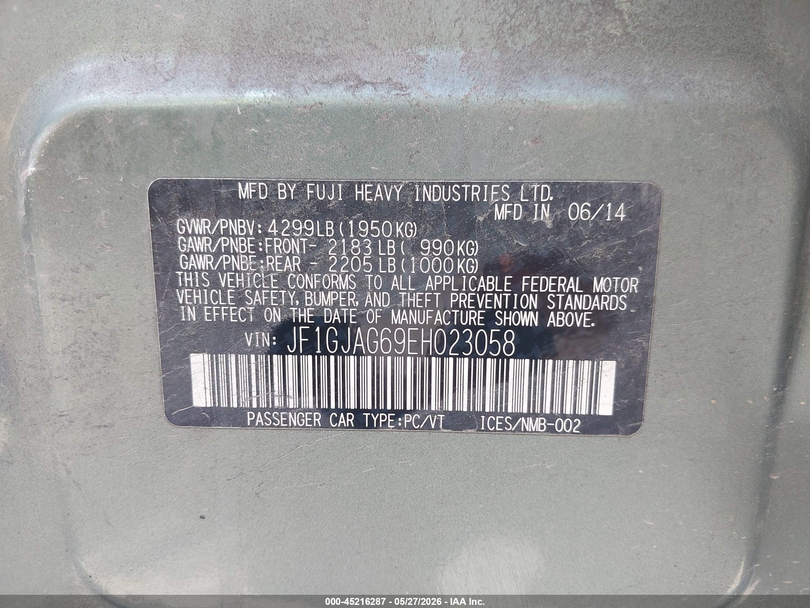 2014 Subaru Impreza 2.0i Limited Green vin: JF1GJAG69EH023058